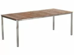 Beliani Tuintafel Teakhout Lichtbruin 200 X 90 Cm VIAREGGIO