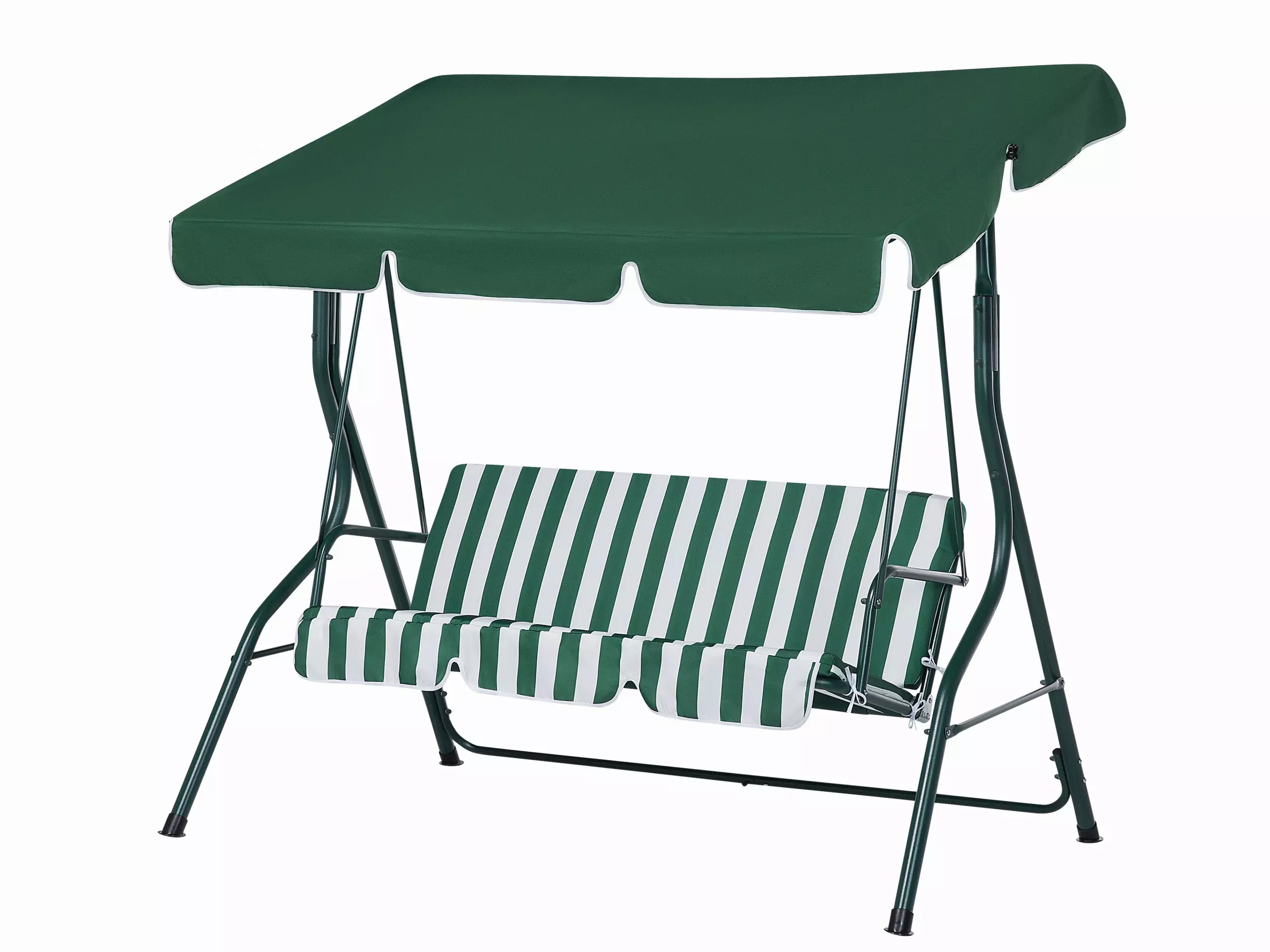 Beliani Schommelbank Groen/wit CHAPLIN - Afbeelding 3