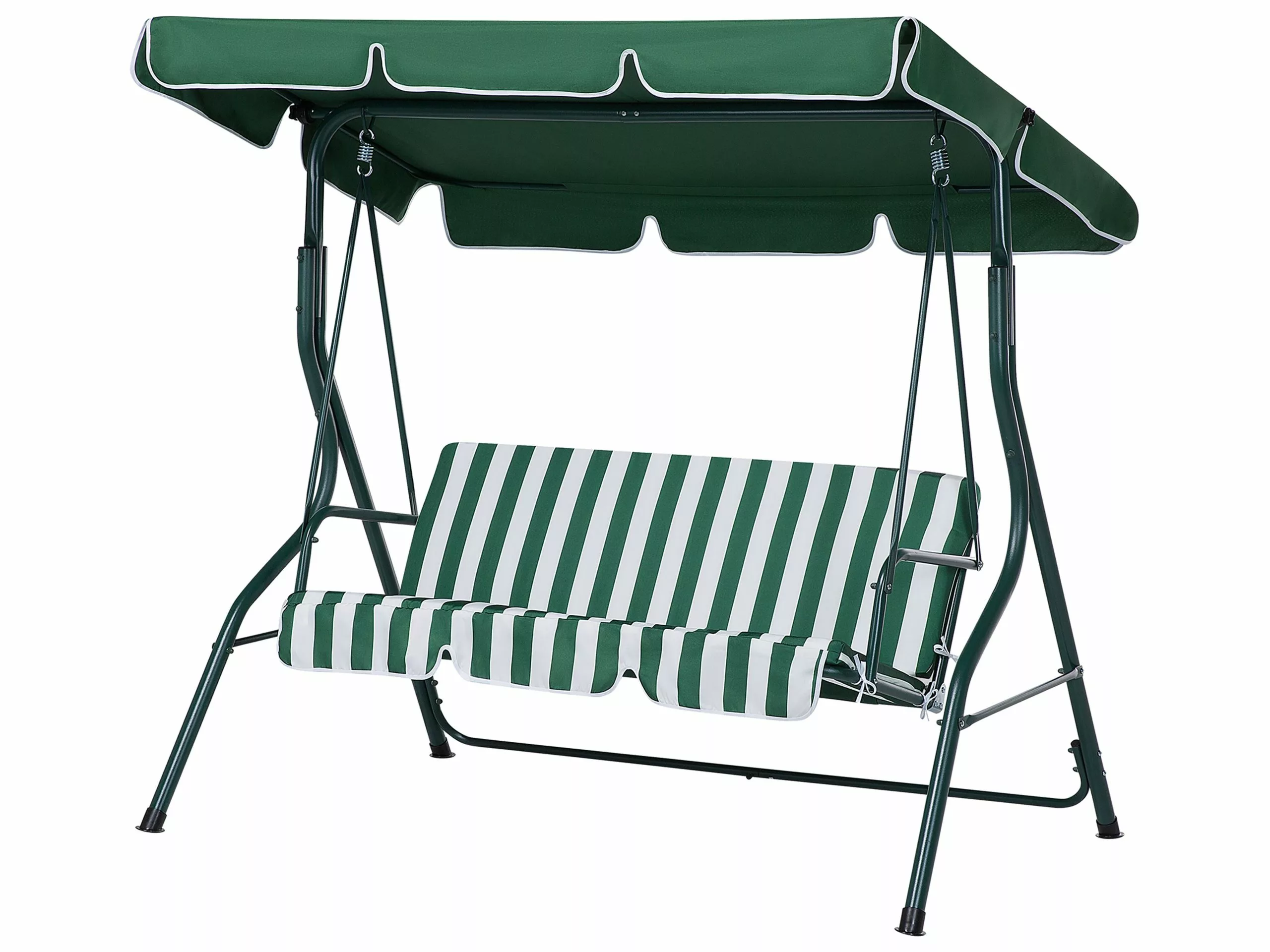 Beliani Schommelbank Groen/wit CHAPLIN