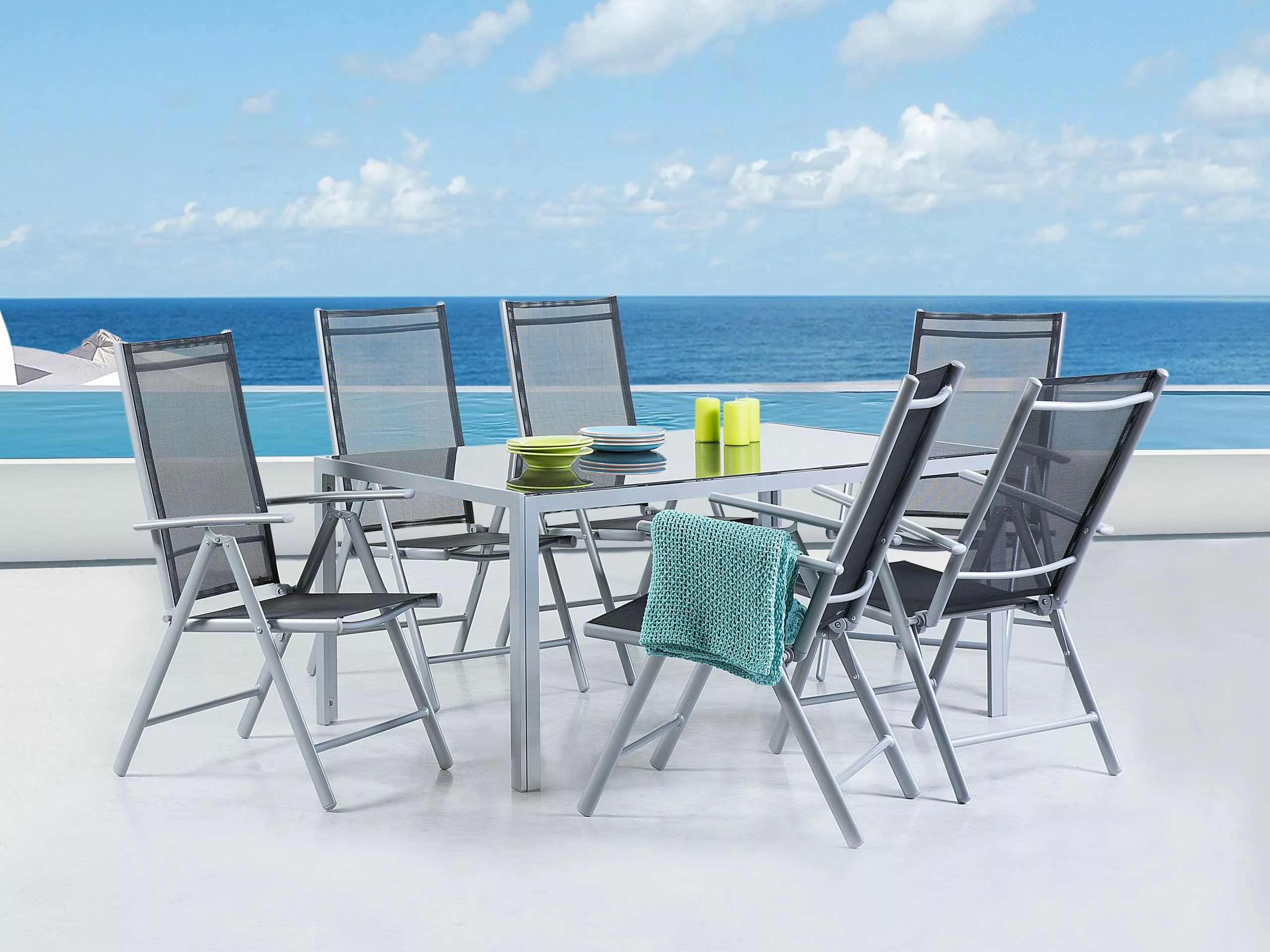 Beliani Tuintafel Aluminium Zwart 160 X 90 Cm CATANIA - Afbeelding 3