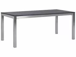 Beliani Tuintafel Gebrand Graniet Met Zwart 180 X 90 Cm GROSSETO