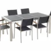 Beliani Tuinset 6-zits Graniet/textiel Zwart GROSSETO