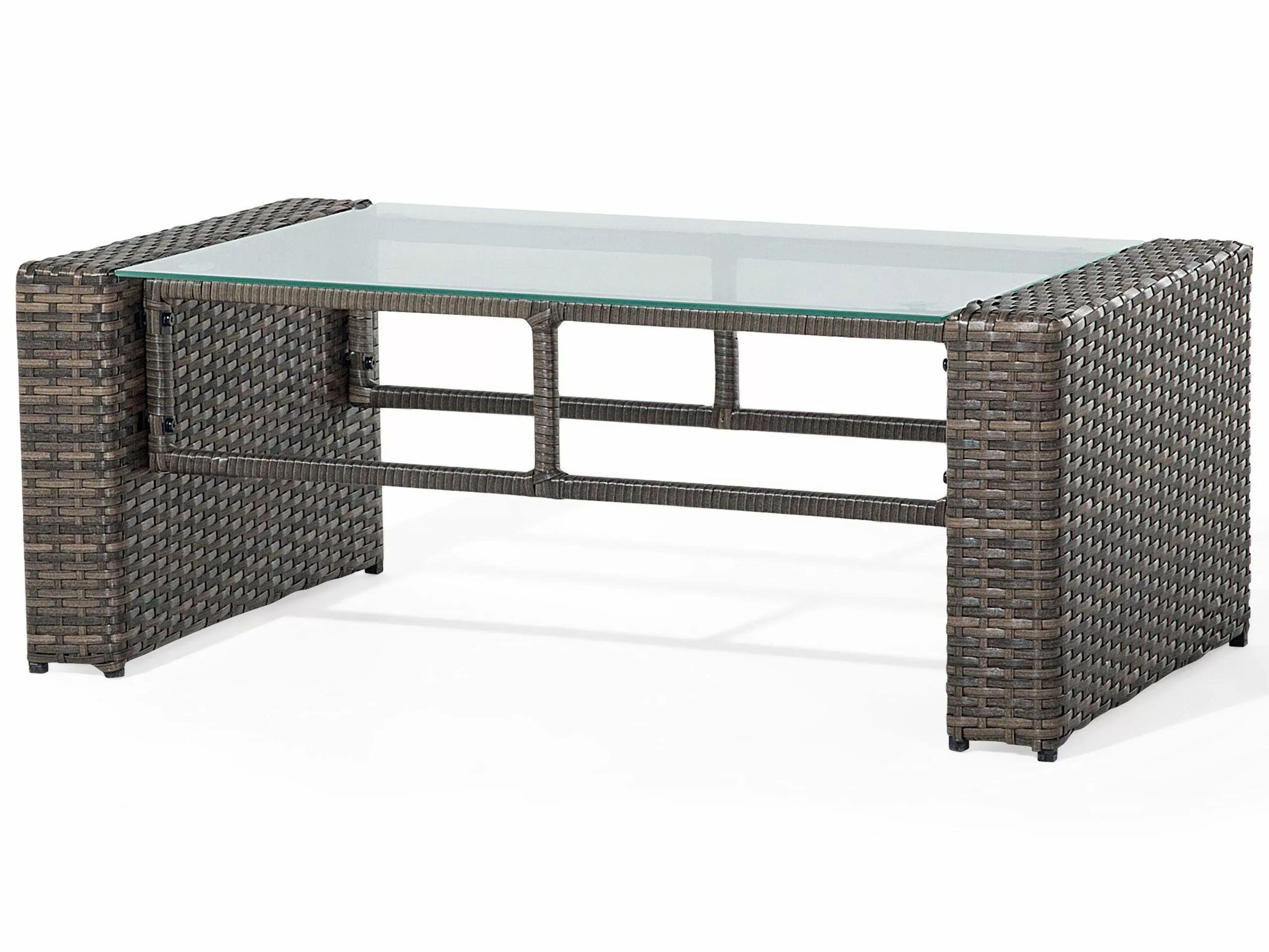 Beliani Loungeset 4-zits Rotan Donkerbruin/cremewit LUCA - Afbeelding 9