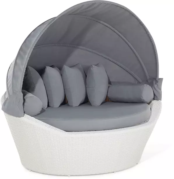 Beliani Zonne-eiland Rotan Wit SYLT - Afbeelding 6