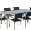 Beliani Tuinset 6-zits Glas/RVS Zwart GROSSETO