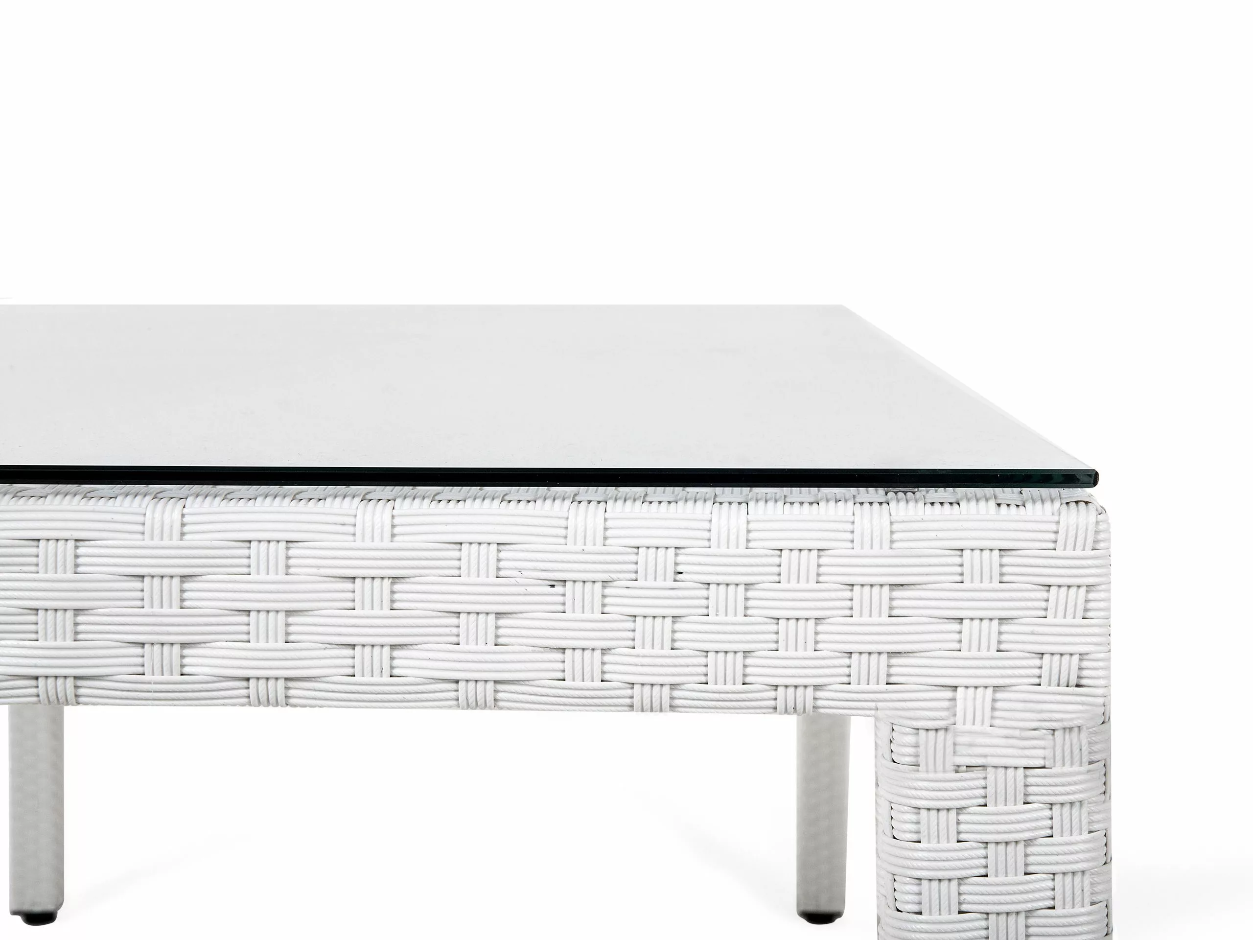 Beliani Tuintafel Wicker Wit 220 X 100 Cm ITALY - Afbeelding 7