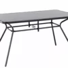 Beliani Tuintafel Glas/staal Zwart 140 X 80 LIVO