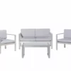 Beliani Loungeset 4-zits Aluminium Lichtgrijs SALERNO