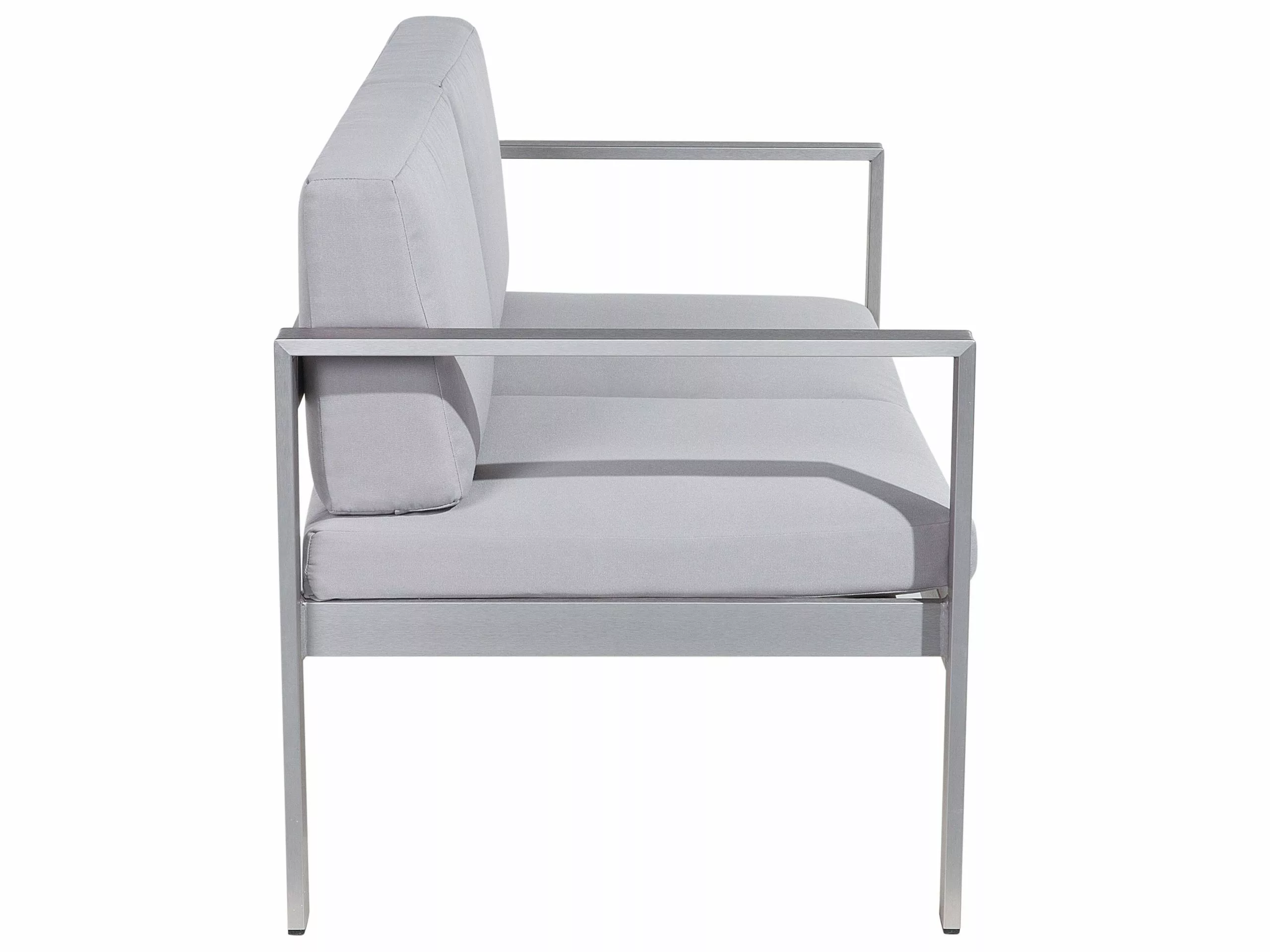 Beliani Loungeset 4-zits Aluminium Lichtgrijs SALERNO - Afbeelding 7