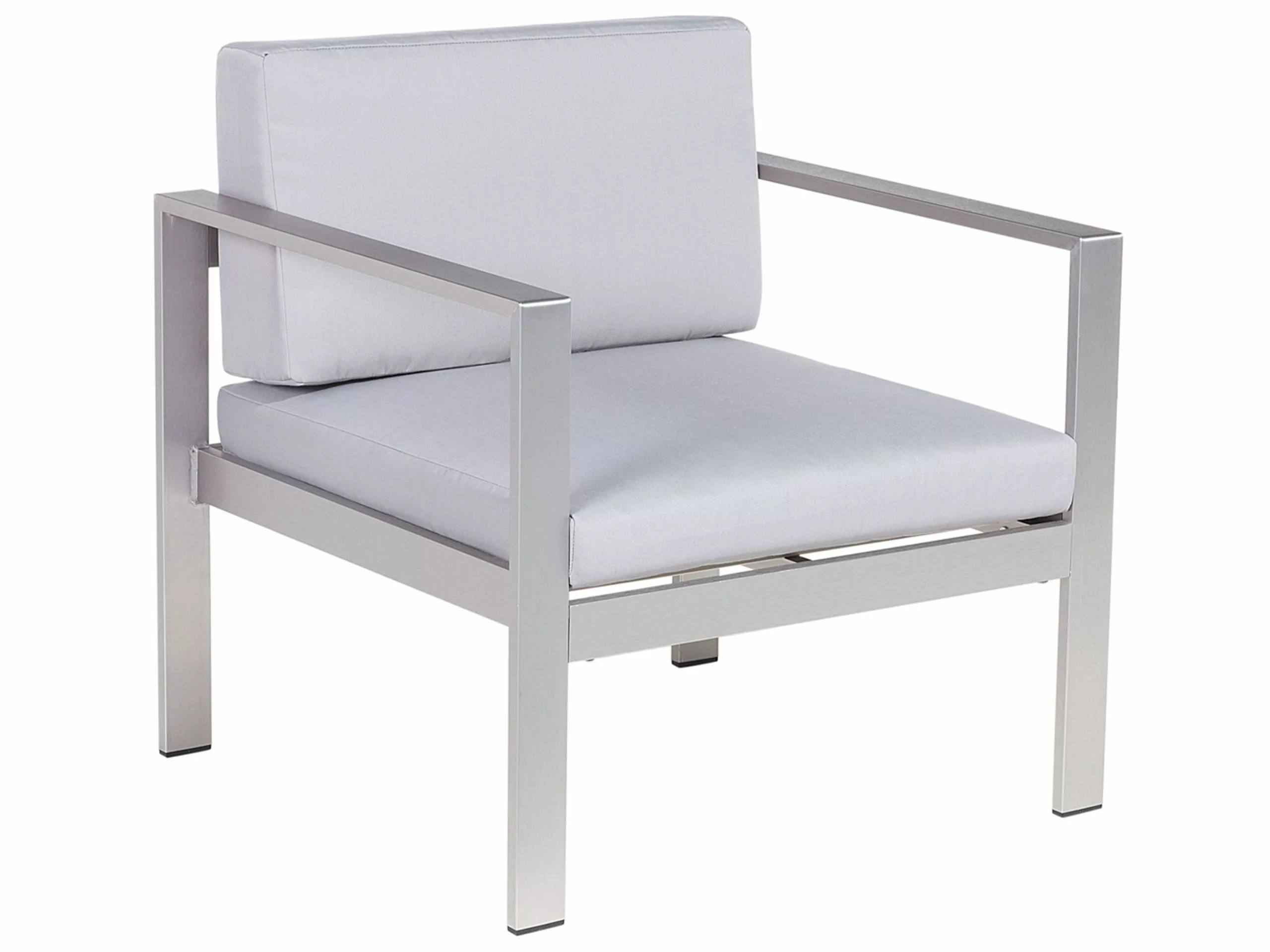 Beliani Loungeset 4-zits Aluminium Lichtgrijs SALERNO - Afbeelding 8