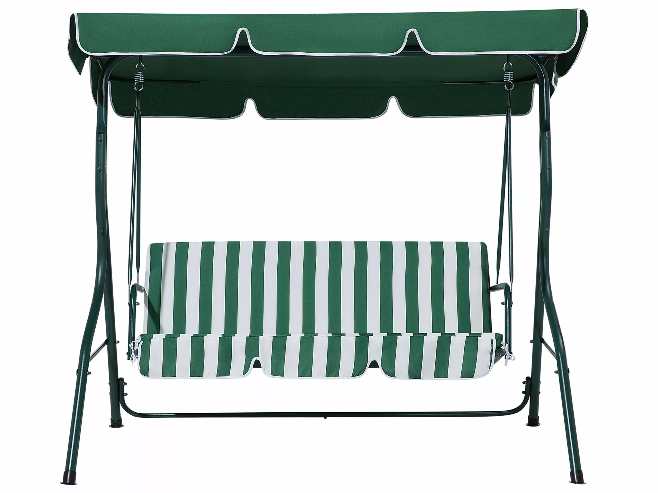 Beliani Schommelbank Groen/wit CHAPLIN - Afbeelding 6