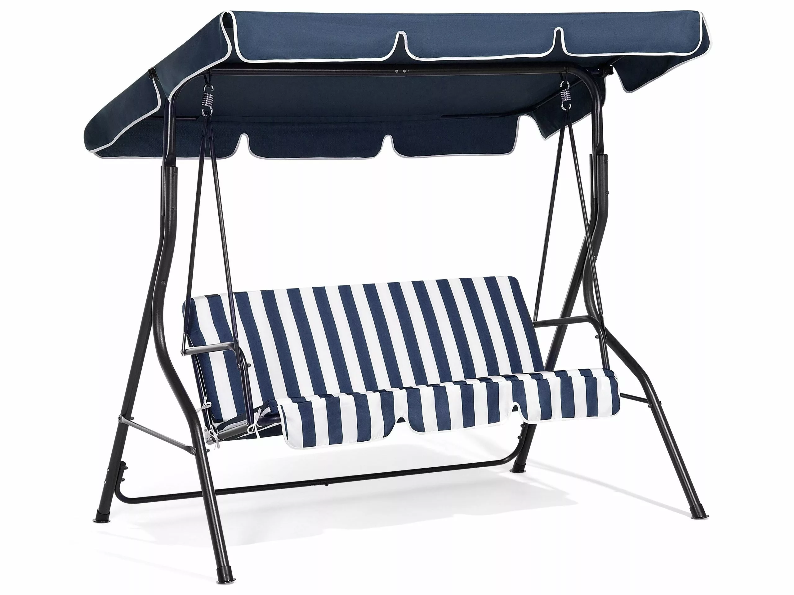 Beliani Schommelbank Blauw/wit CHAPLIN - Afbeelding 5