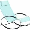Beliani Ligstoel Metaal Lichtblauw CAMPO