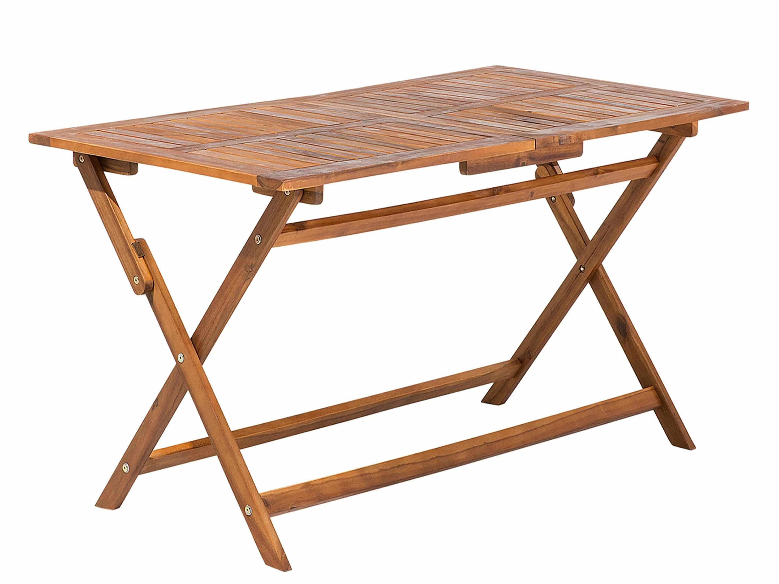 Beliani Tuintafel Acaciahout Bruin 140 X 75 Cm CENTO