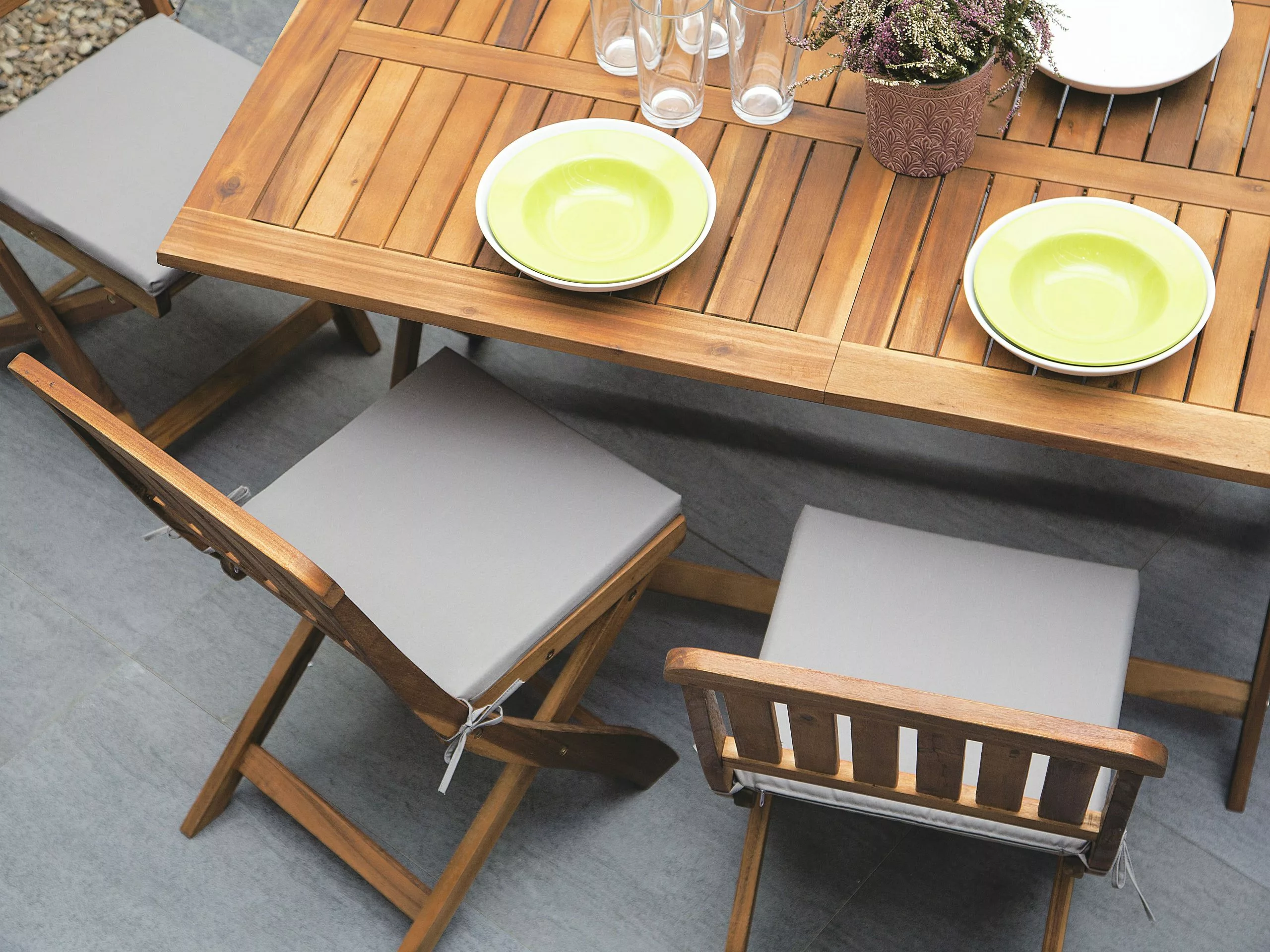 Beliani Tuintafel Acaciahout Bruin 140 X 75 Cm CENTO - Afbeelding 3