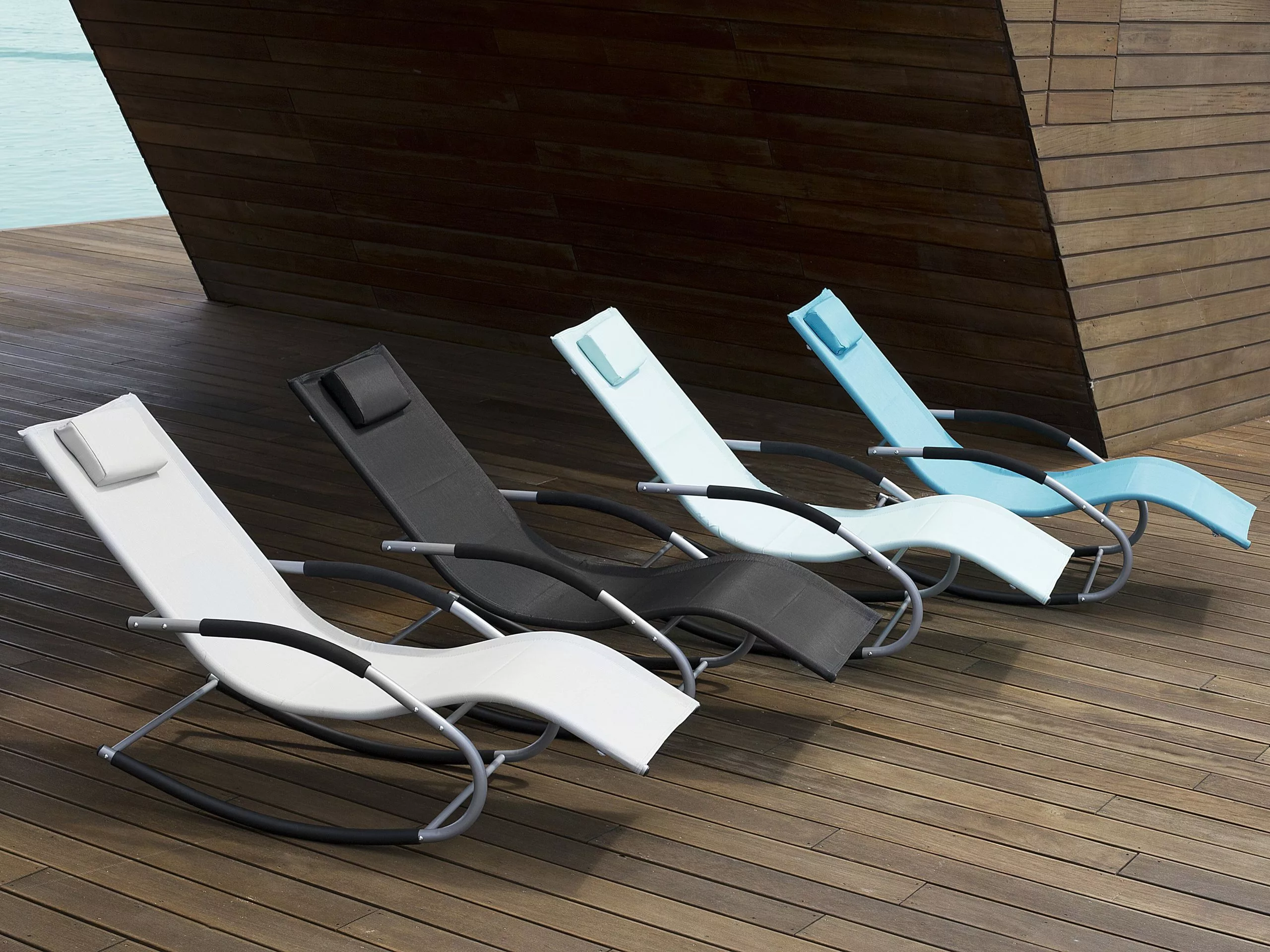 Beliani Ligstoel Staal Zwart CARANO - Afbeelding 3