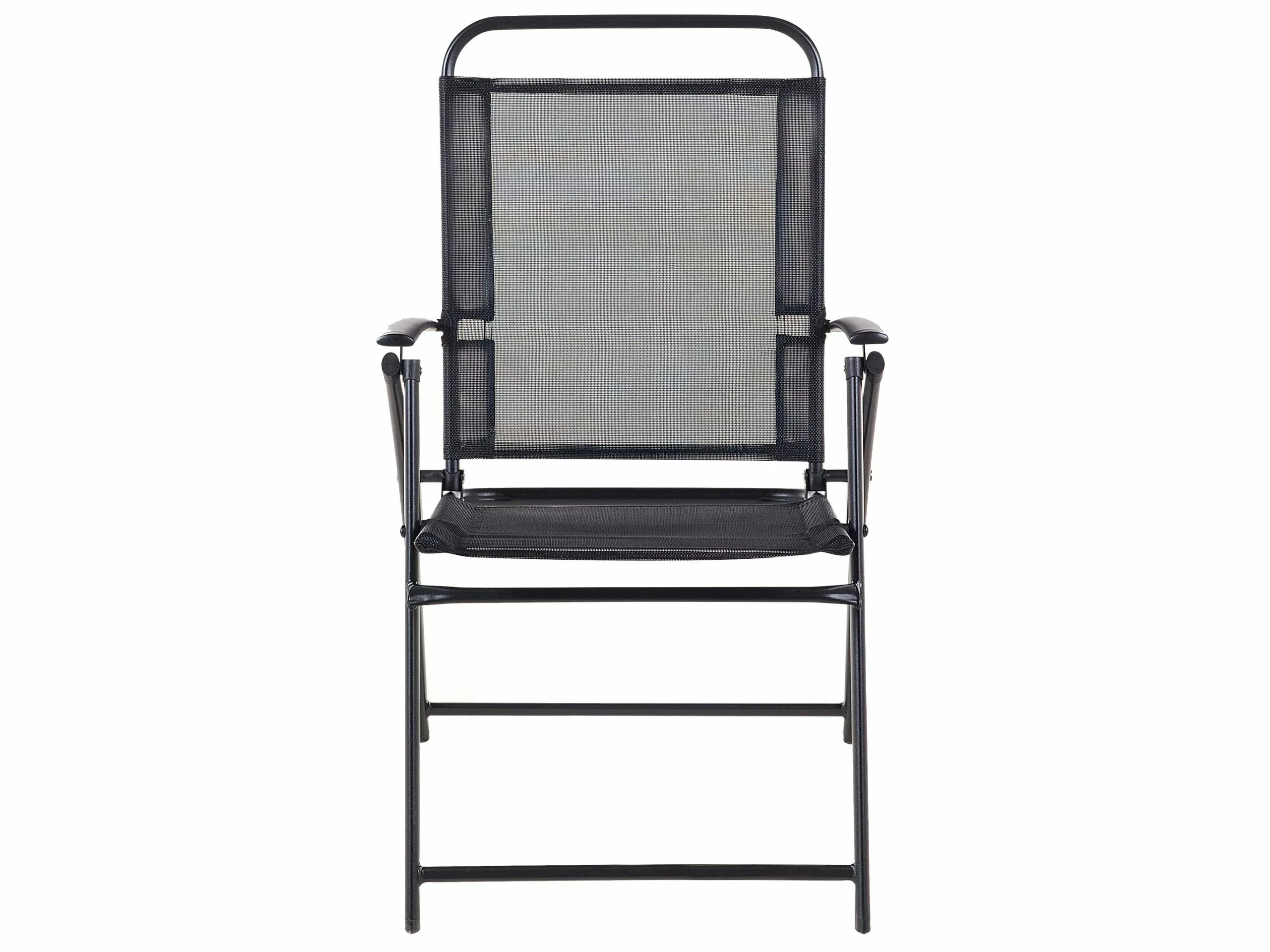 Beliani Tuinstoel Set Van 4 Staal Zwart LIVO - Afbeelding 8