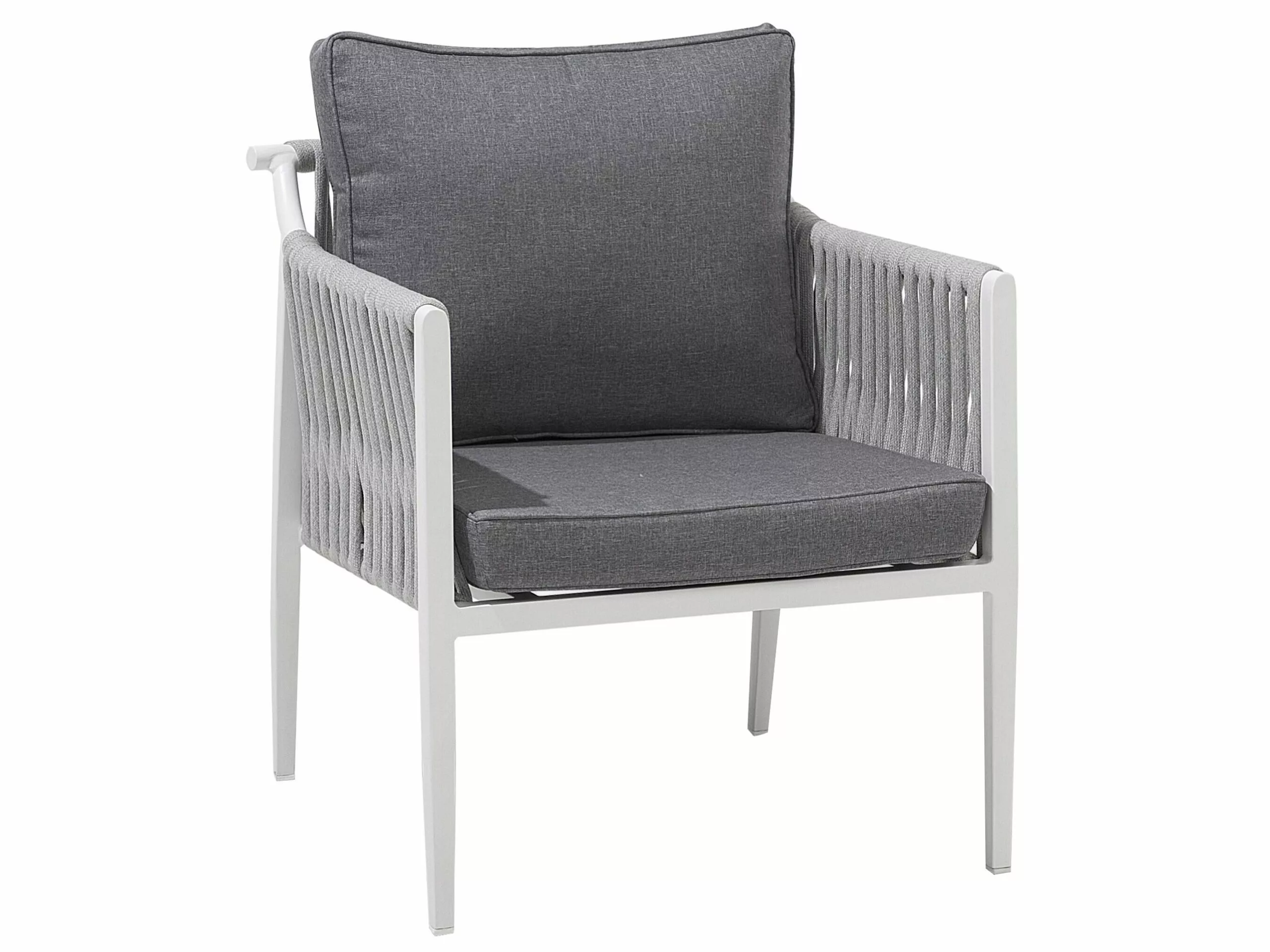 Beliani Loungeset 4-zits Aluminium Wit/grijs LATINA - Afbeelding 7