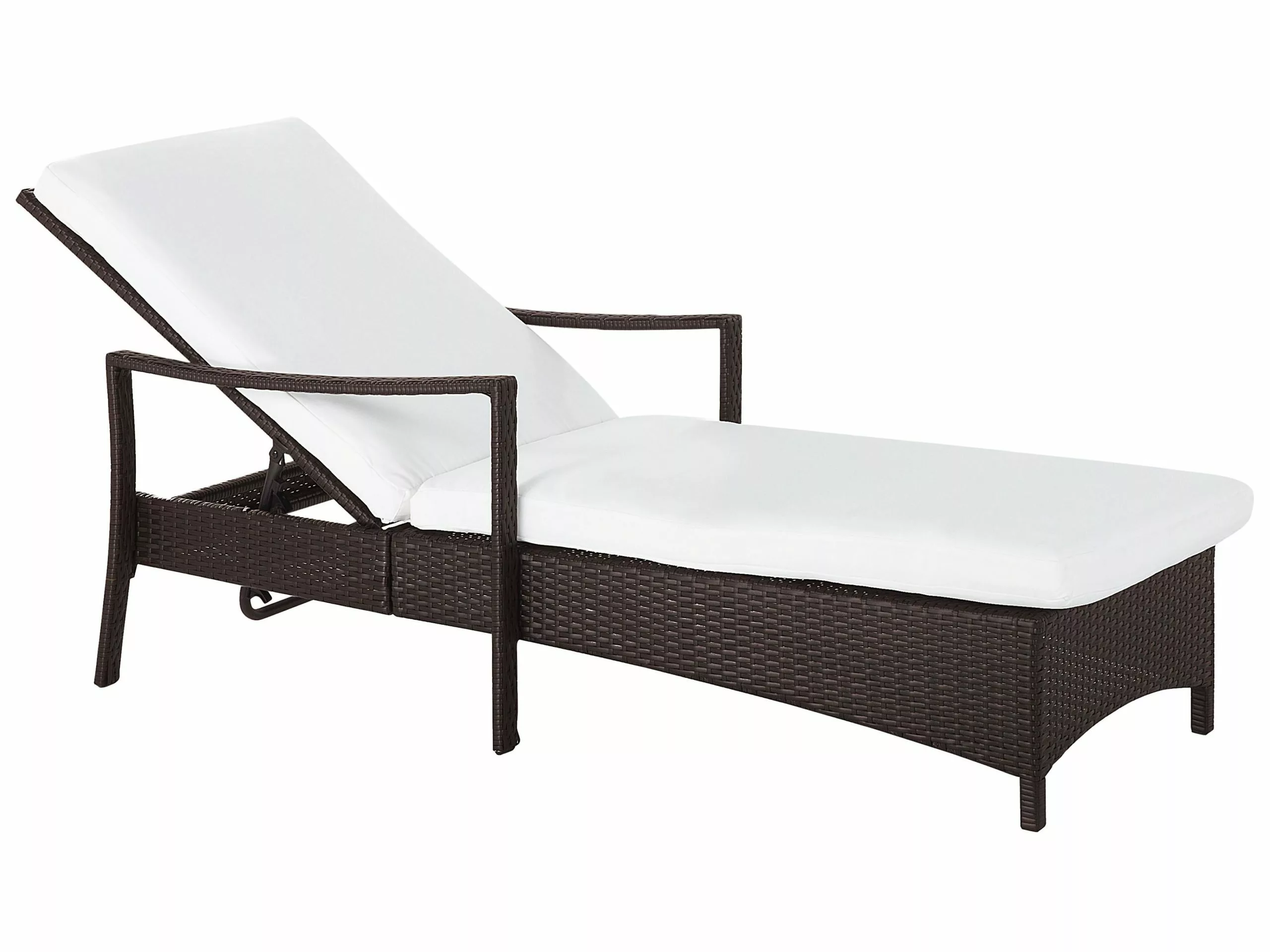 Beliani Ligstoel Rotan Donkerbruin VASTO