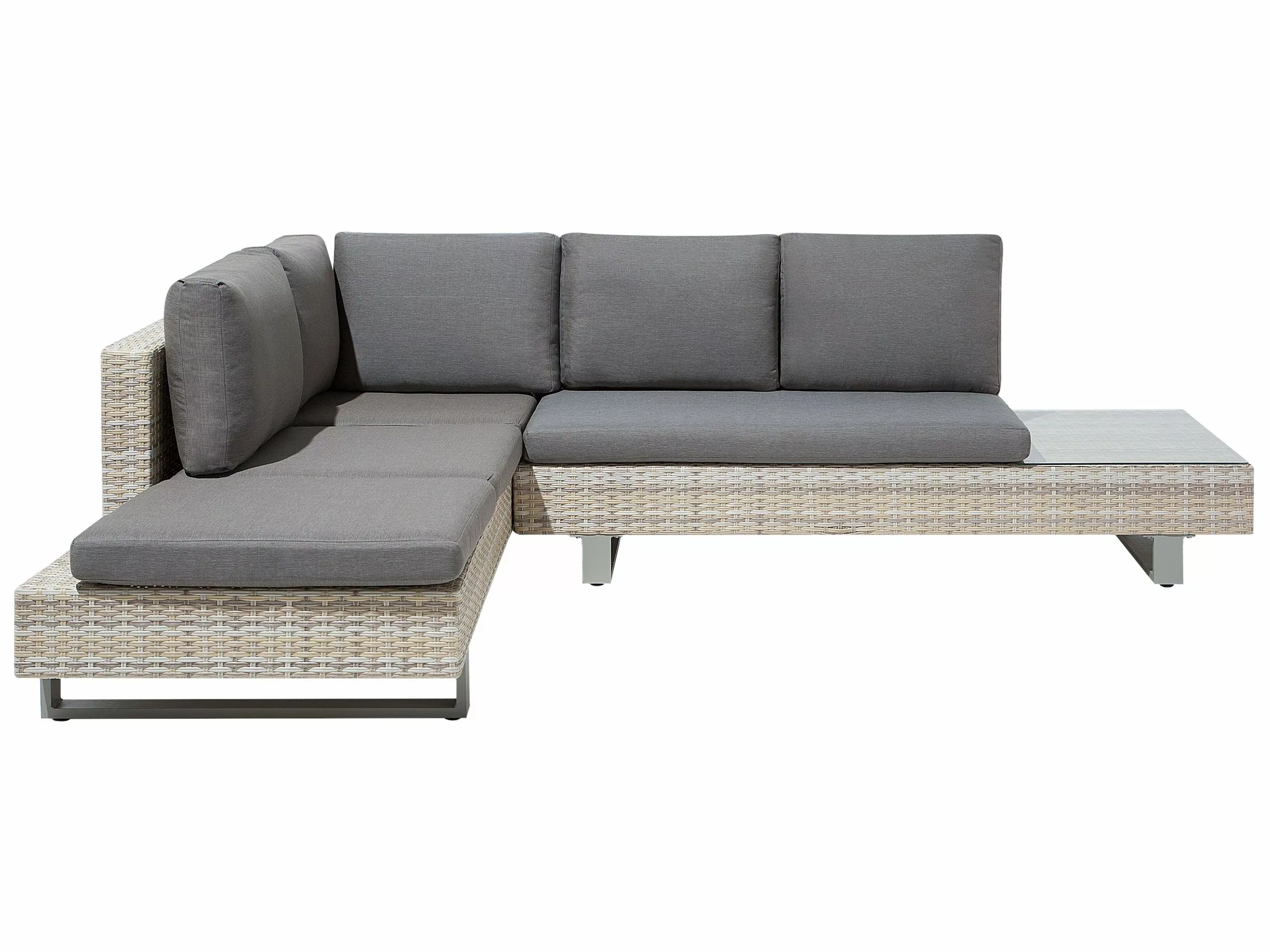 Beliani Loungeset 5-zits Rotan Lichtbruin LANCIANO - Afbeelding 5