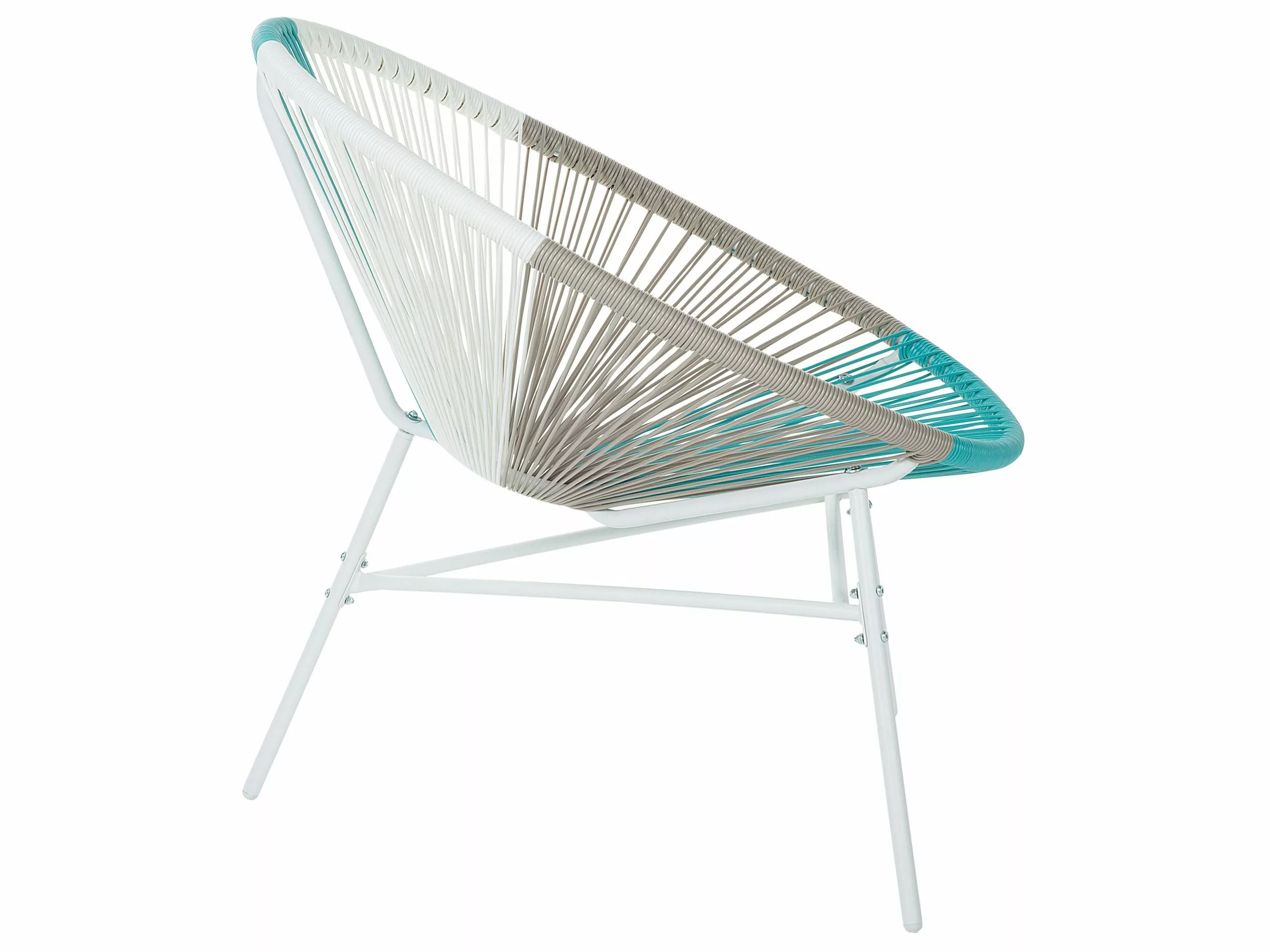 Beliani Stoel Set Van 2 Rotan Wit/beige/turquoise ACAPULCO - Afbeelding 9