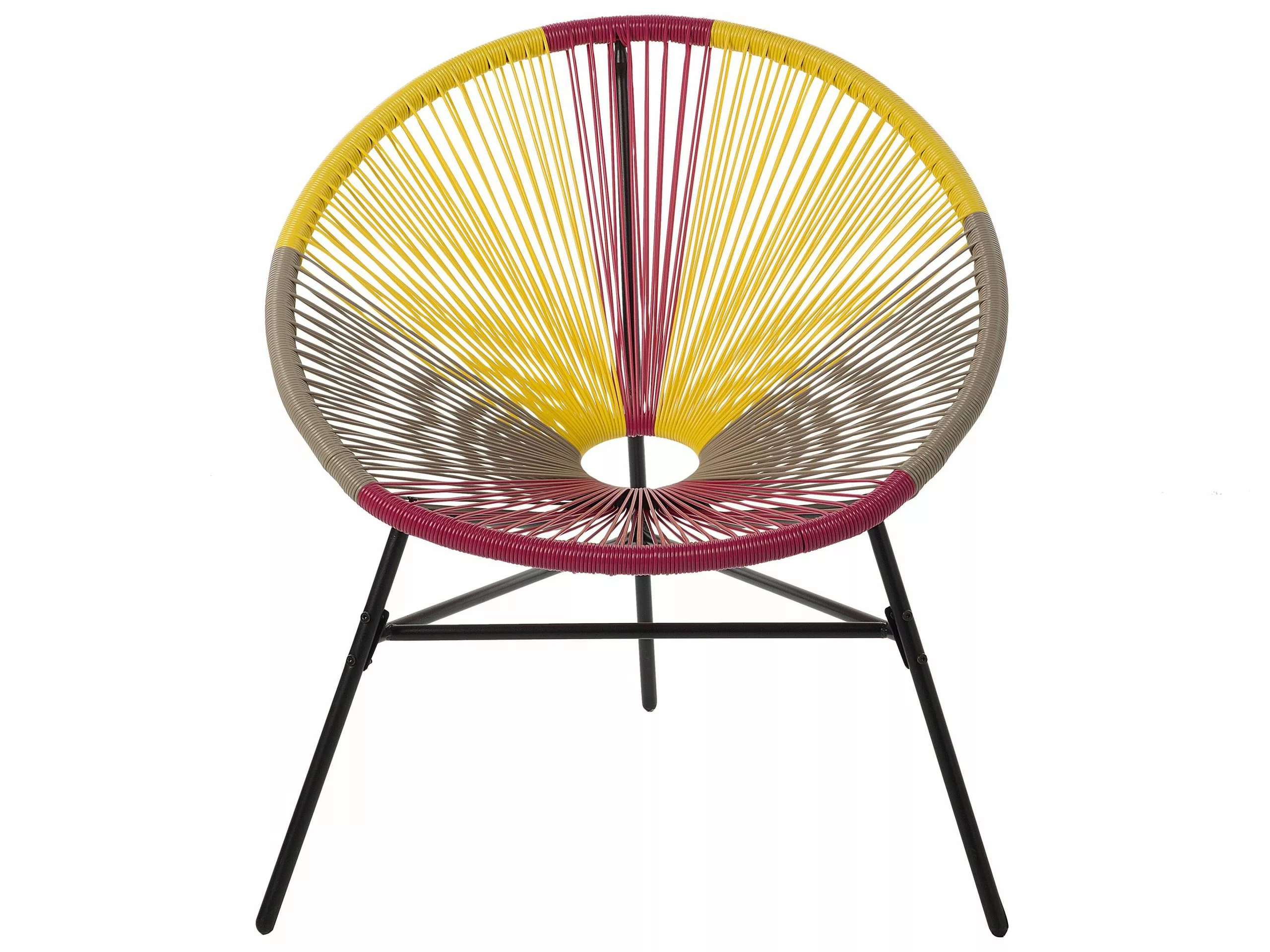 Beliani Stoel Set Van 2 Rotan Roze/geel/beige ACAPULCO - Afbeelding 6