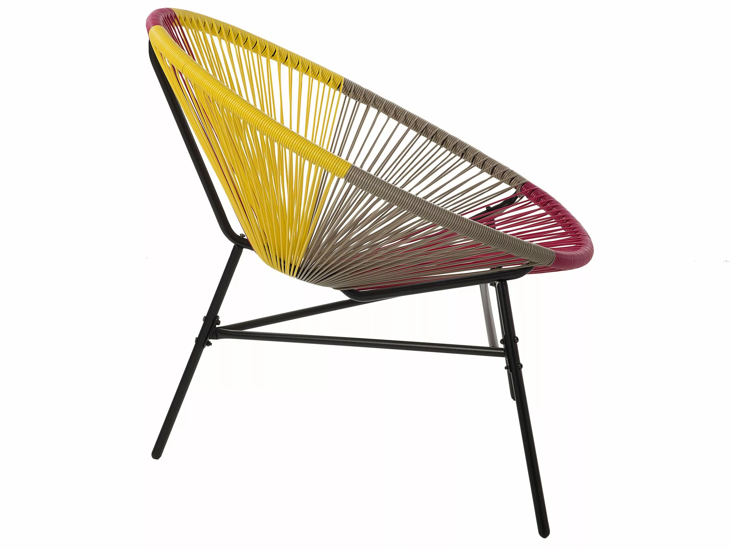 Beliani Stoel Set Van 2 Rotan Roze/geel/beige ACAPULCO - Afbeelding 7