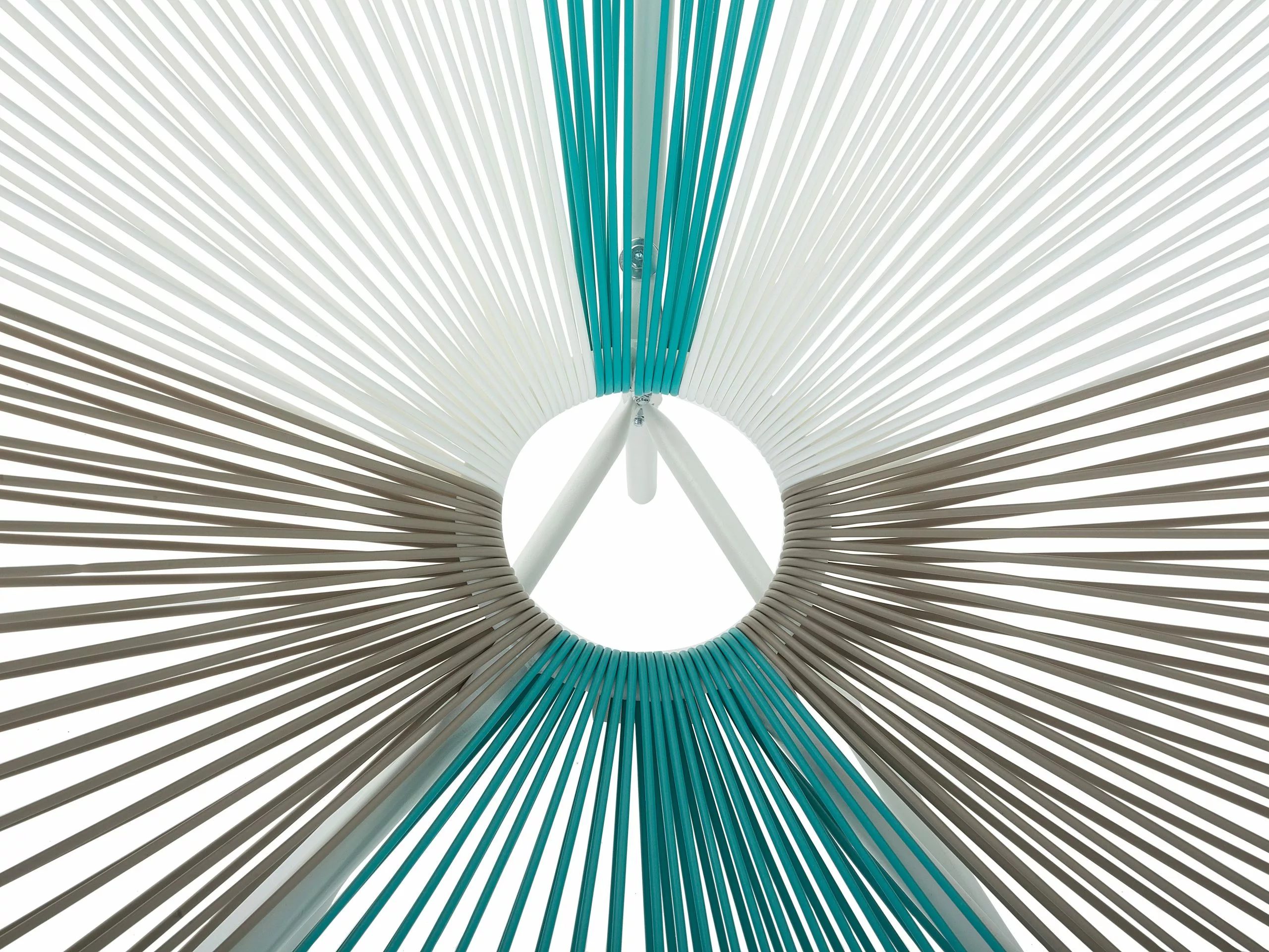 Beliani Stoel Rotan Wit/beige/turquoise ACAPULCO - Afbeelding 10