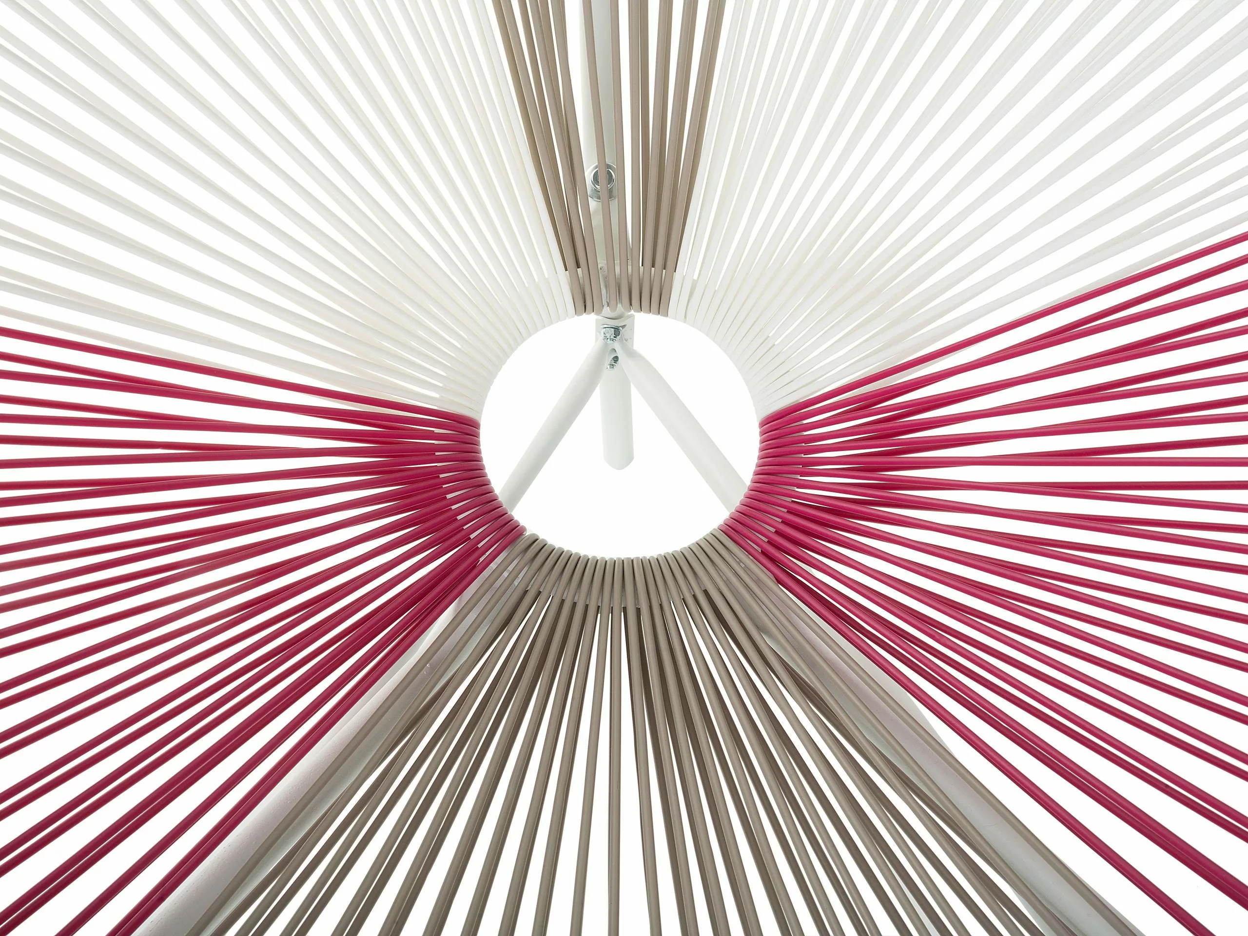 Beliani Stoel Rotan Wit/beige/roze ACAPULCO - Afbeelding 9