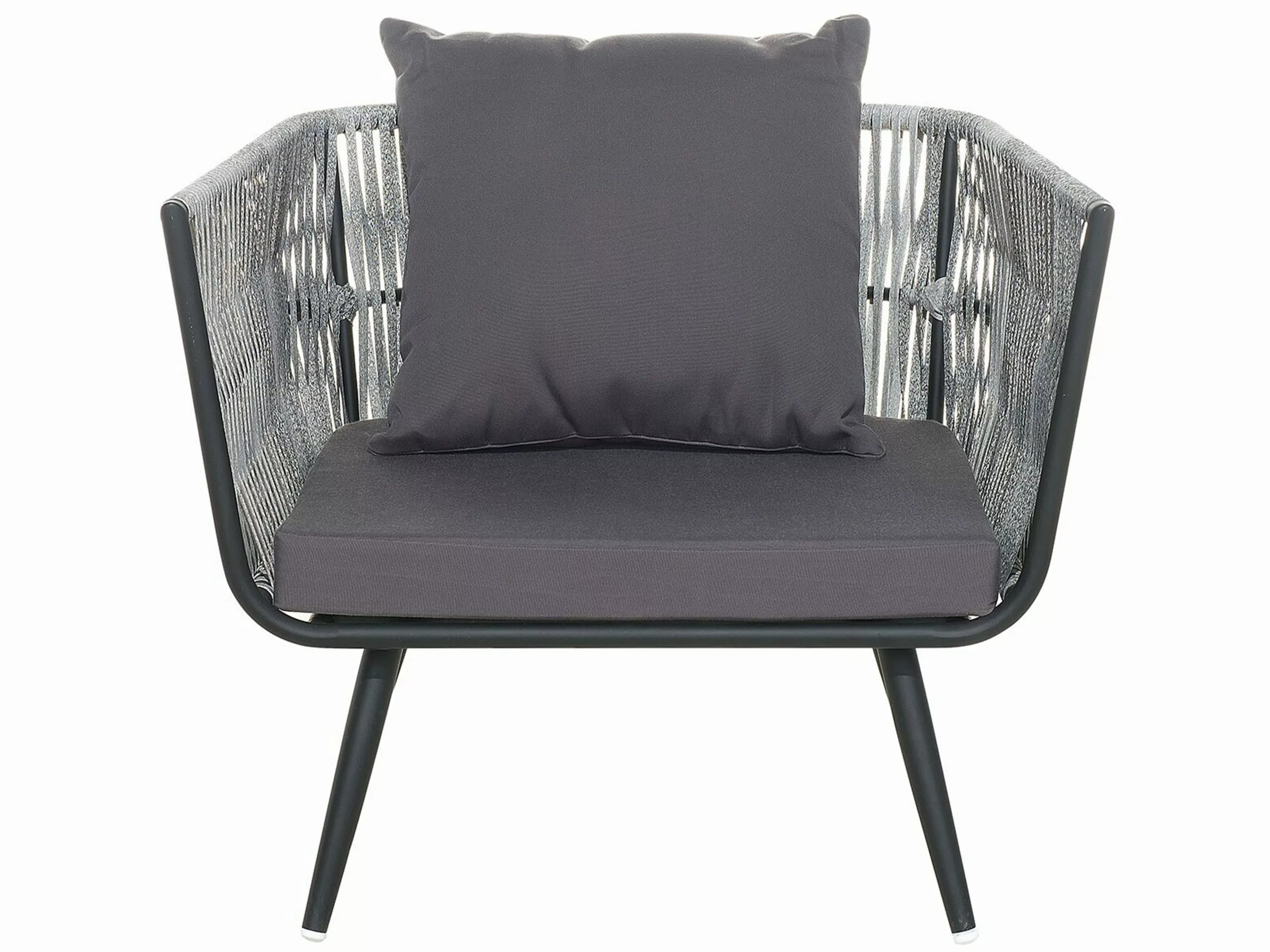 Beliani Loungeset 4-zits Rotan Grafietgrijs RAGUSA - Afbeelding 8