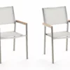 Beliani Tuinstoel Set Van 2 RVS Wit GROSSETO