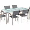 Beliani Tuinset 6-zits Driedelig Matglas/RVS Grijs GROSSETO