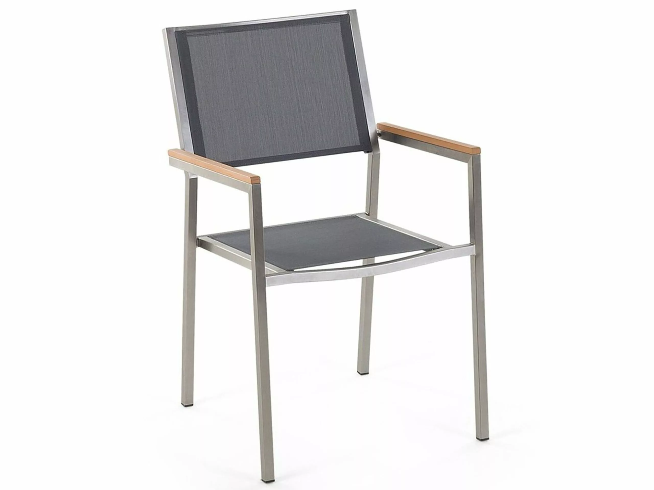 Beliani Tuinset 6-zits Driedelig Matglas/RVS Grijs GROSSETO - Afbeelding 5