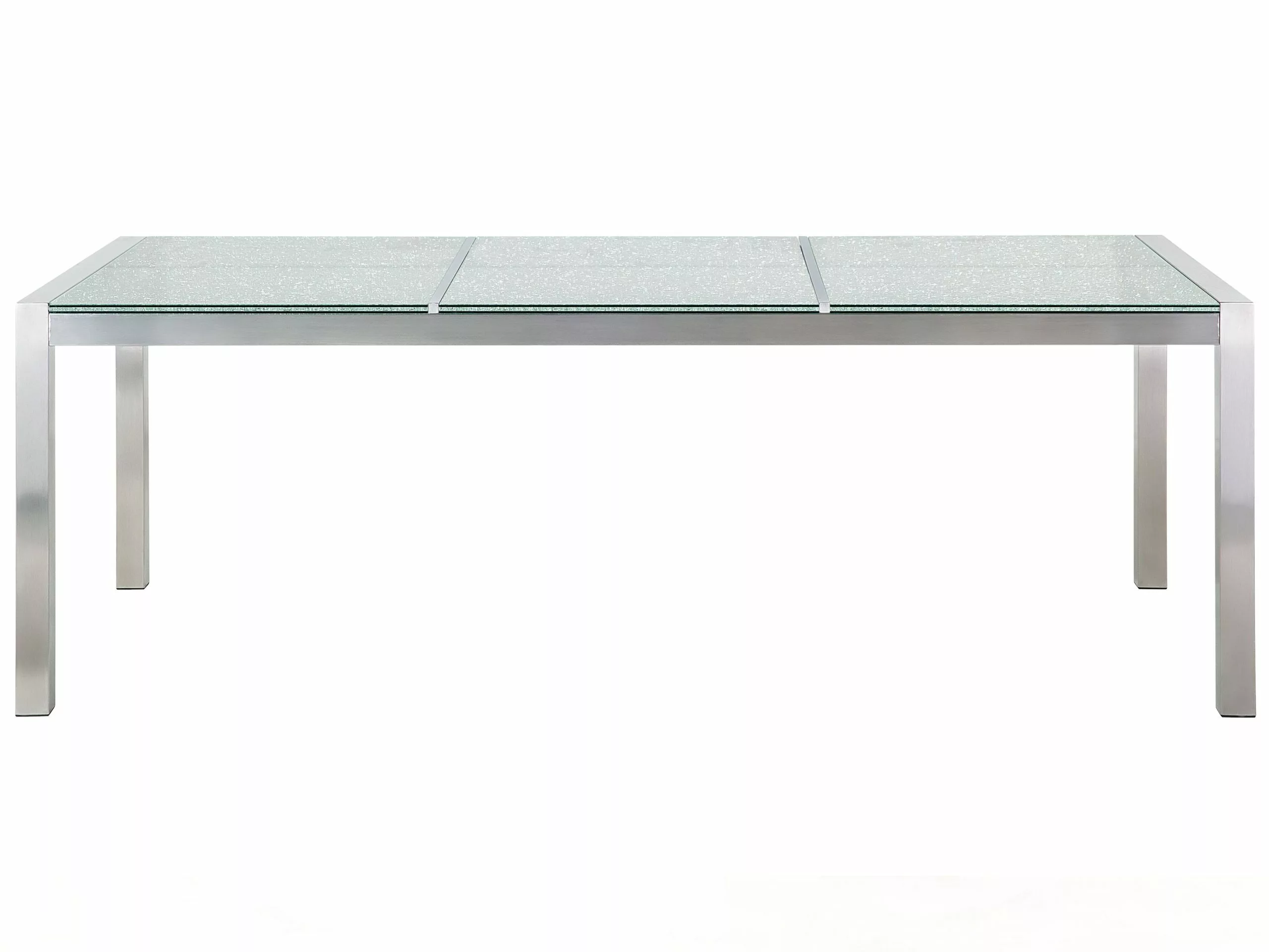 Beliani Tuinset 6-zits Driedelig Glas Wit GROSSETO - Afbeelding 10