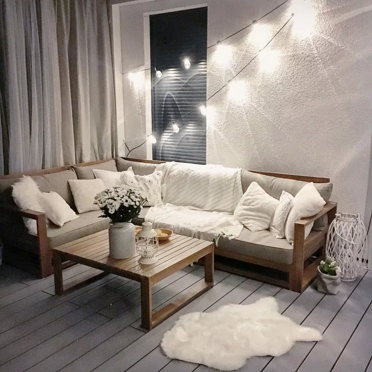 Beliani Loungeset 4-zits Acaciahout Taupe TIMOR - Afbeelding 9