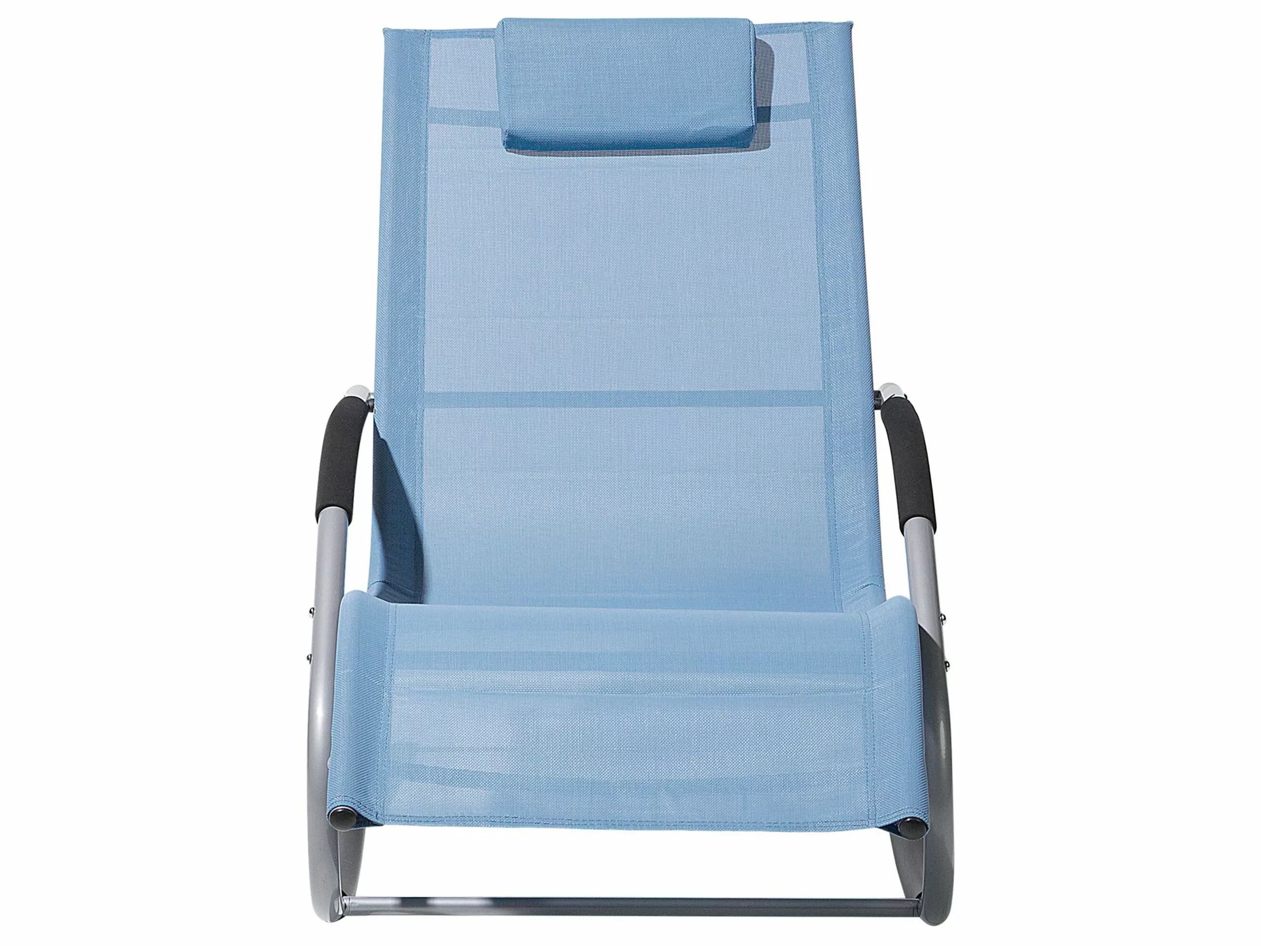 Beliani Ligstoel Staal Blauw CARANO - Afbeelding 4