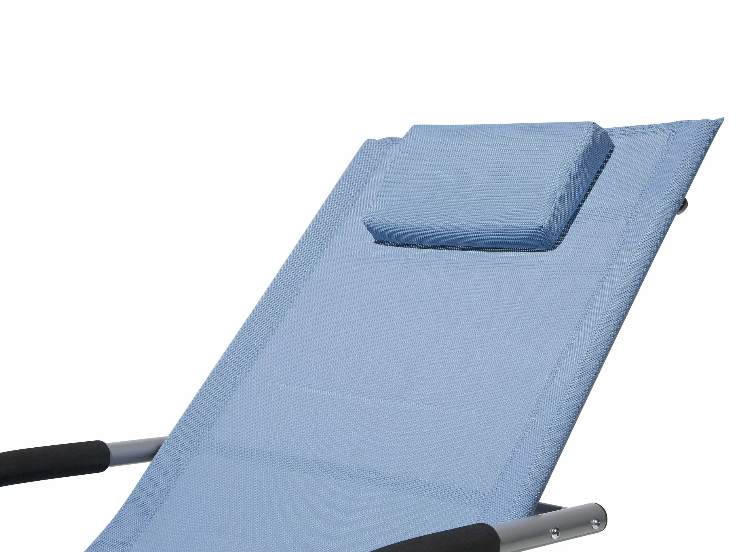 Beliani Ligstoel Staal Blauw CARANO - Afbeelding 7