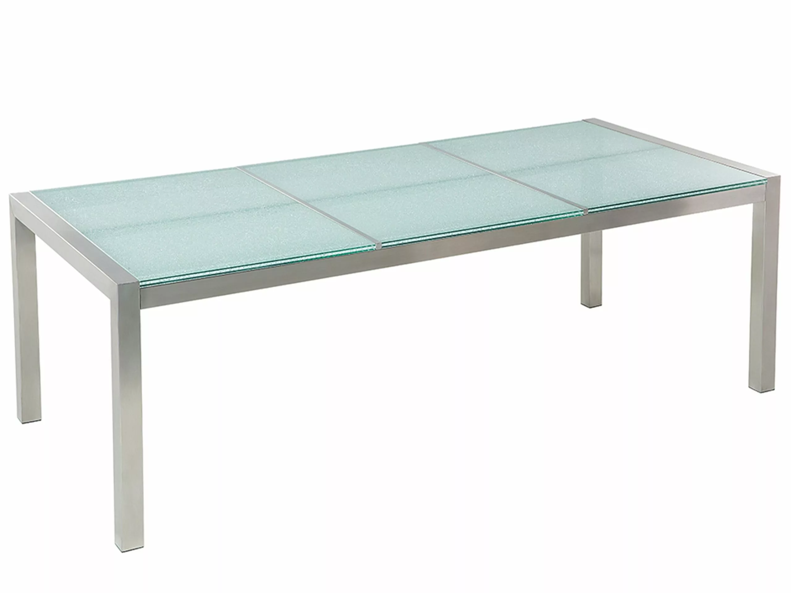 Beliani Tuintafel Glas/RVS In Diverse Formaten GROSSETO