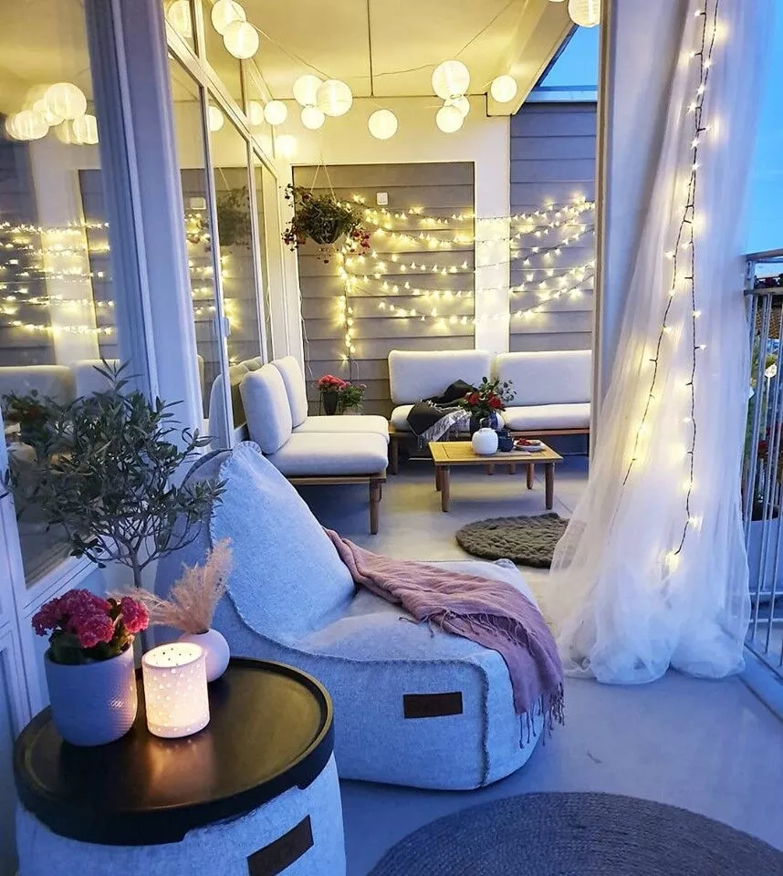 Beliani Loungeset 4-zits Acaciahout Lichtgrijs FRASCATI - Afbeelding 4