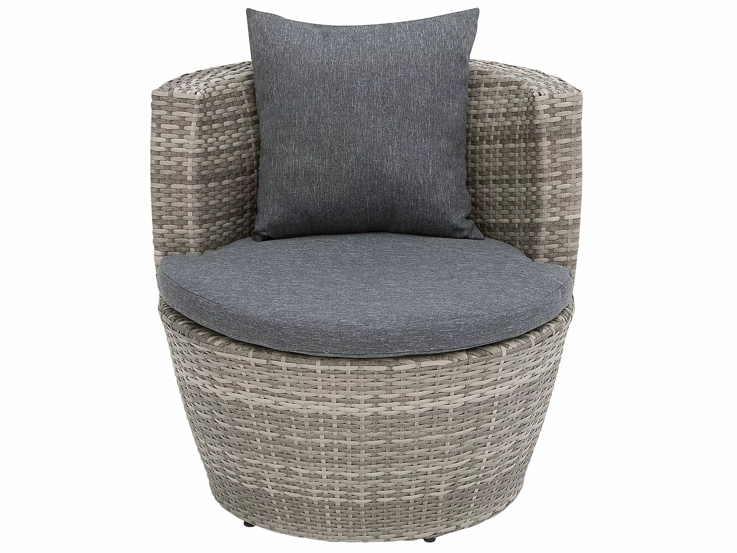 Beliani Tuinset Rotan Grijs CAPRI - Afbeelding 3