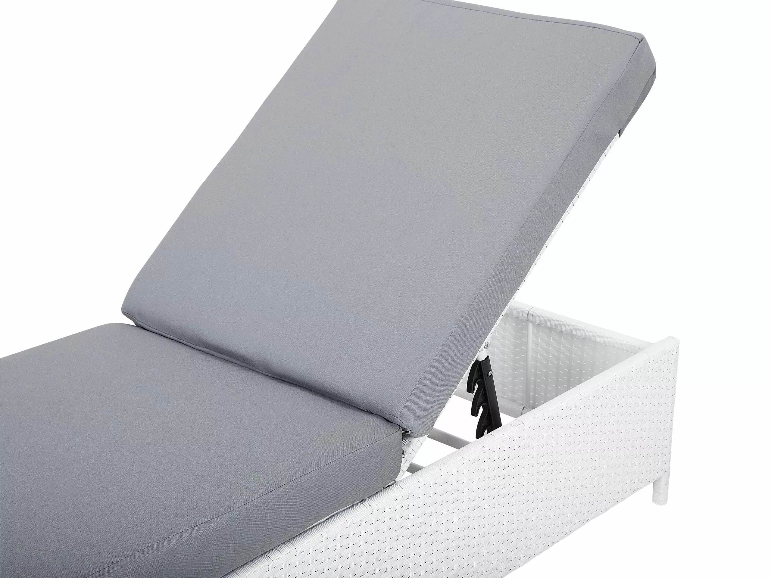 Beliani Ligstoel Rotan Wit TURIN II - Afbeelding 5