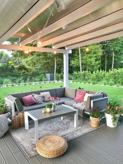 Beliani Loungeset 6-zits Aluminium Wit/grijs CASTELLA - Afbeelding 3