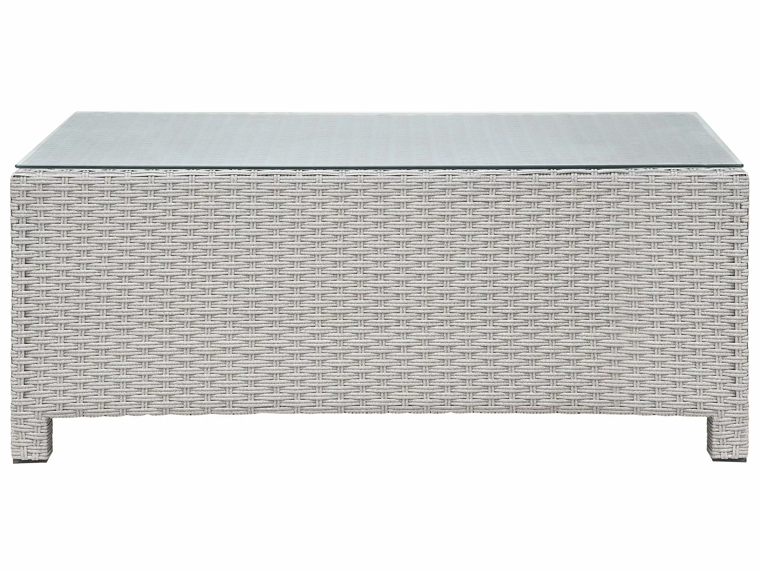 Beliani Loungeset 4-zits Rotan Lichtgrijs MILANO - Afbeelding 10