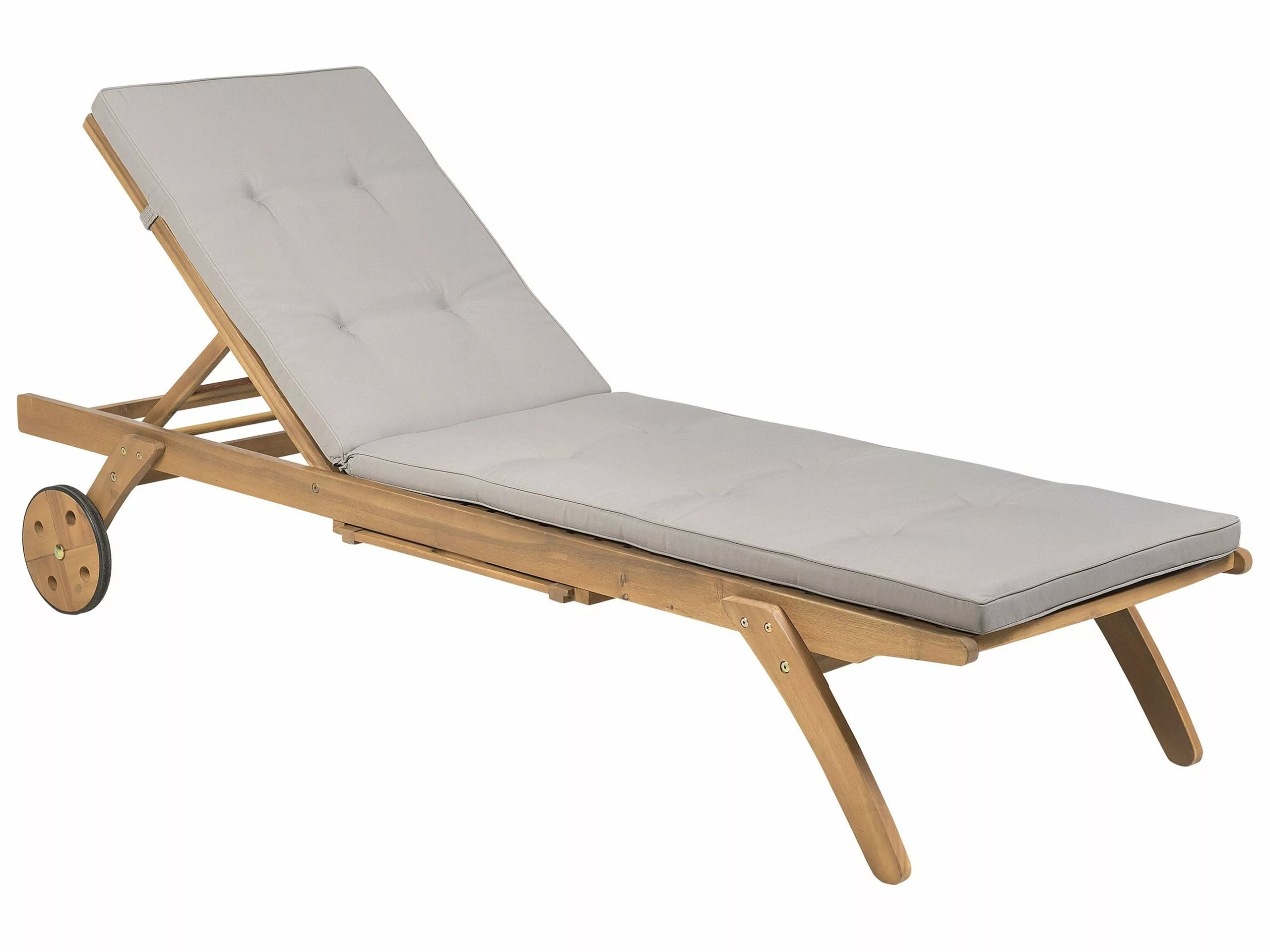 Beliani Ligstoel Acaciahout Taupe CESANA