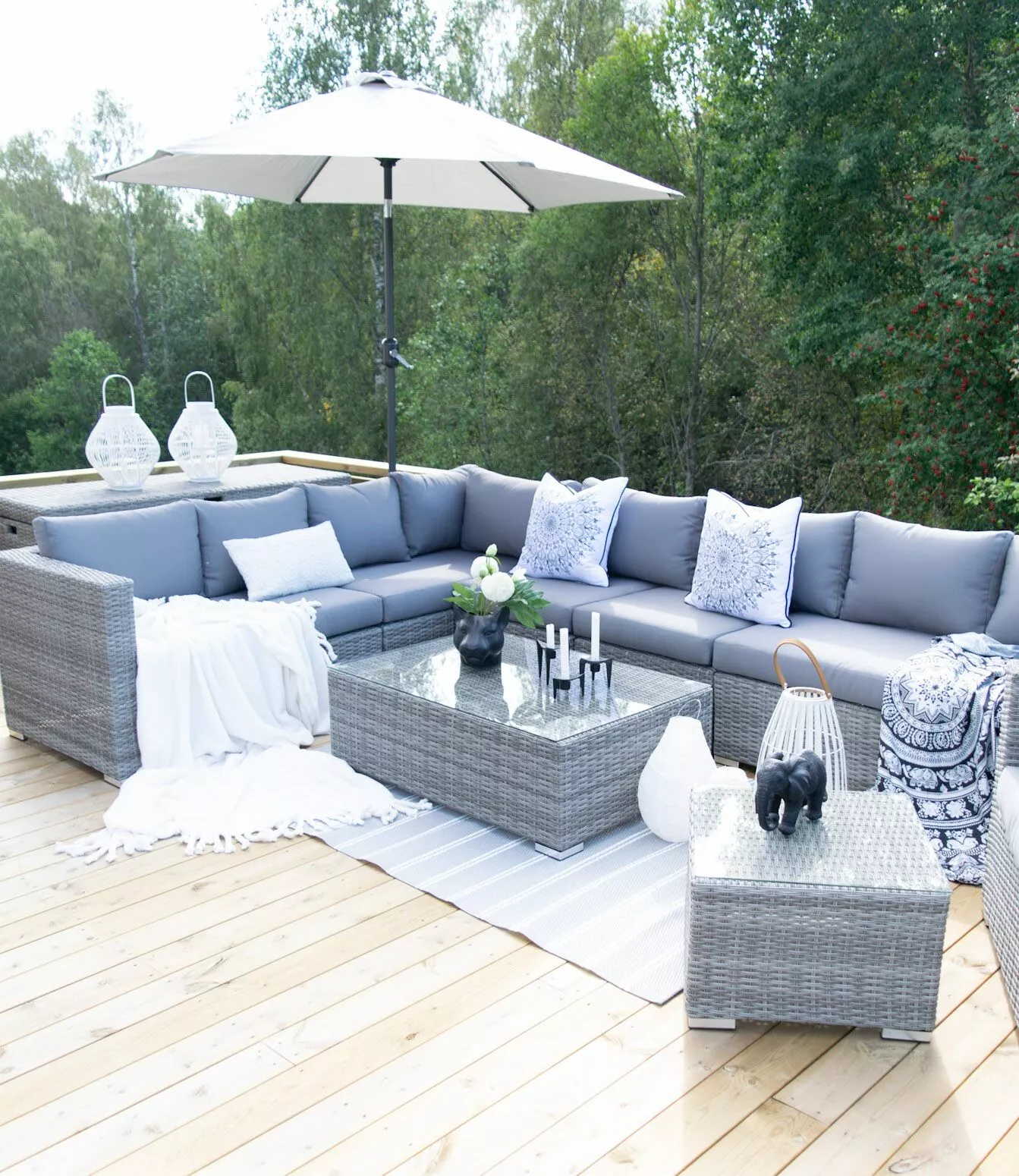 Beliani Loungeset 8-zits Rotan Grijs XXL - Afbeelding 4