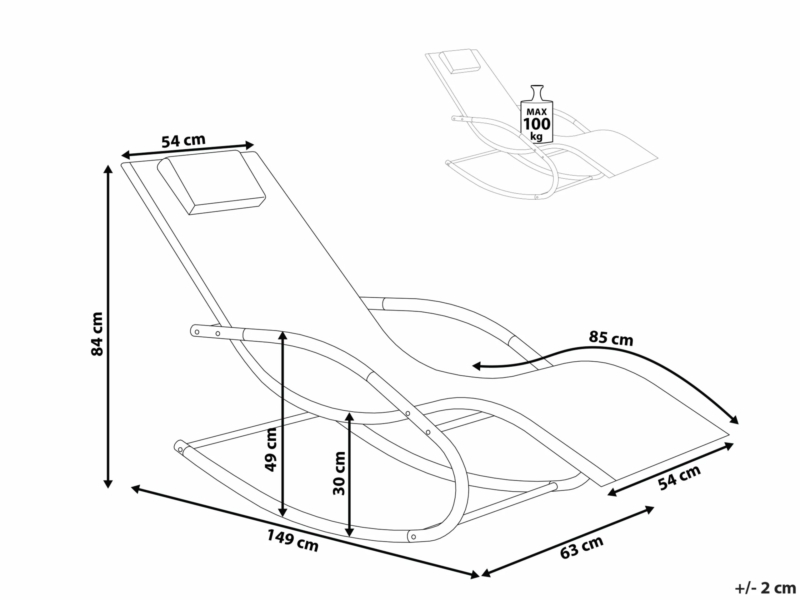 Beliani Ligstoel Staal Lichtgroen CARANO - Afbeelding 10