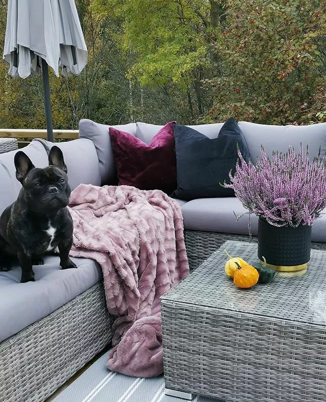 Beliani Loungeset 8-zits Rotan Grijs XXL - Afbeelding 5