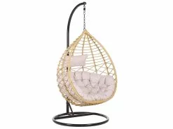 Beliani Hangstoel Met Standaard Rotan Natuurlijk/zwart ARSITA