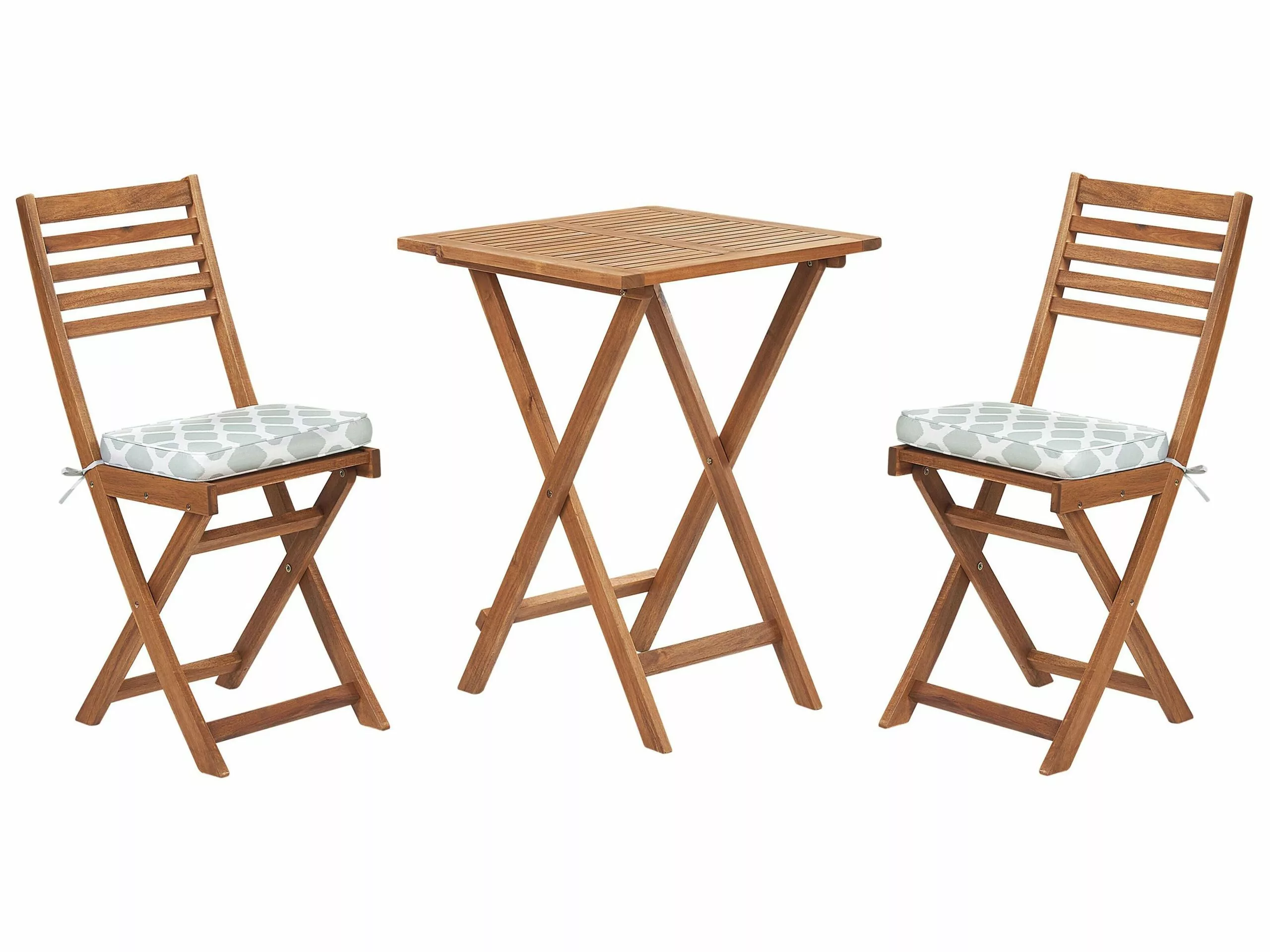 Beliani Balkonset Acaciahout Lichtbruin/mintgroen FIJI