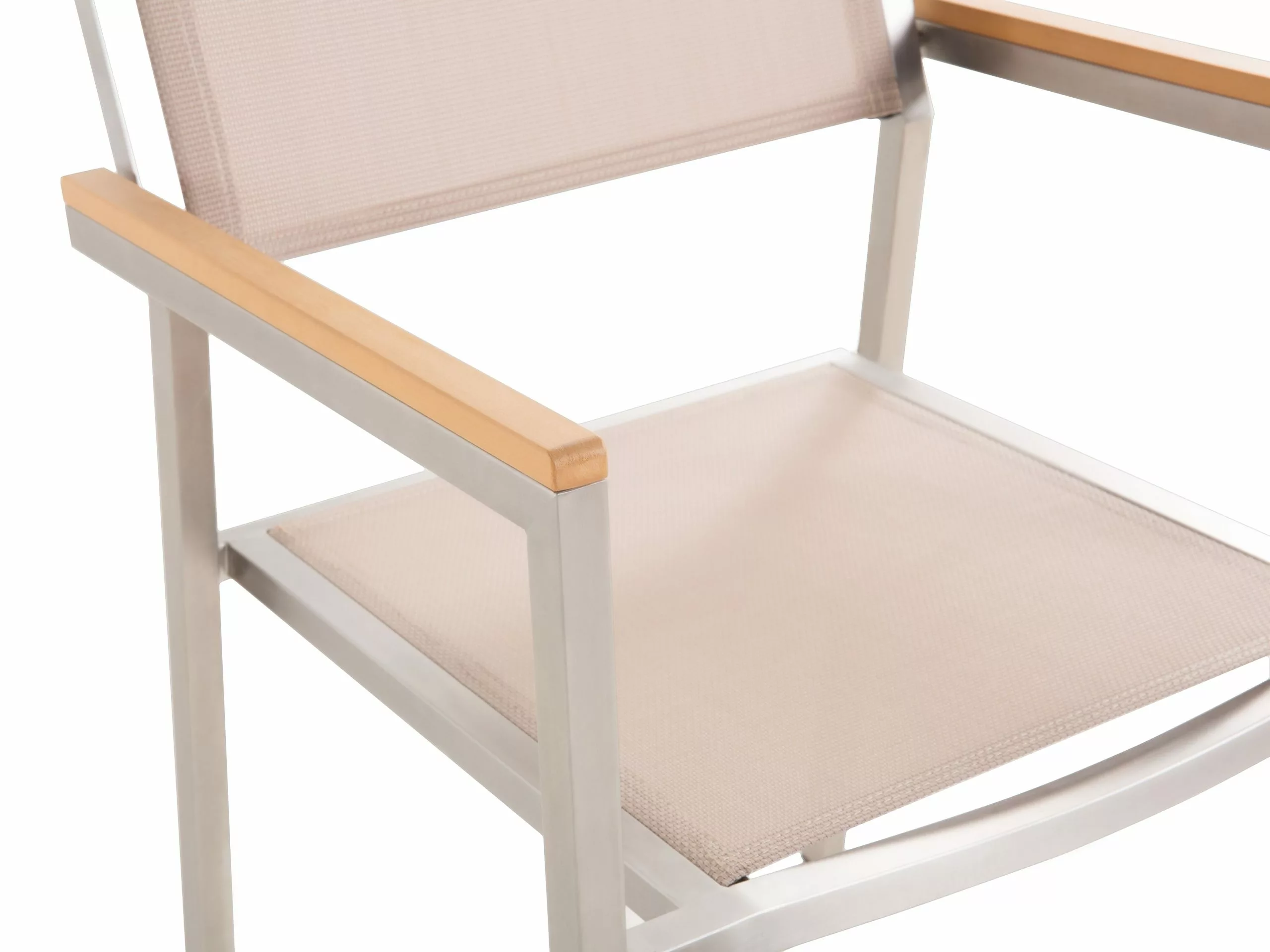 Beliani Tuinset Met 6 Stoelen Eucalyptushout Beige GROSSETO - Afbeelding 9